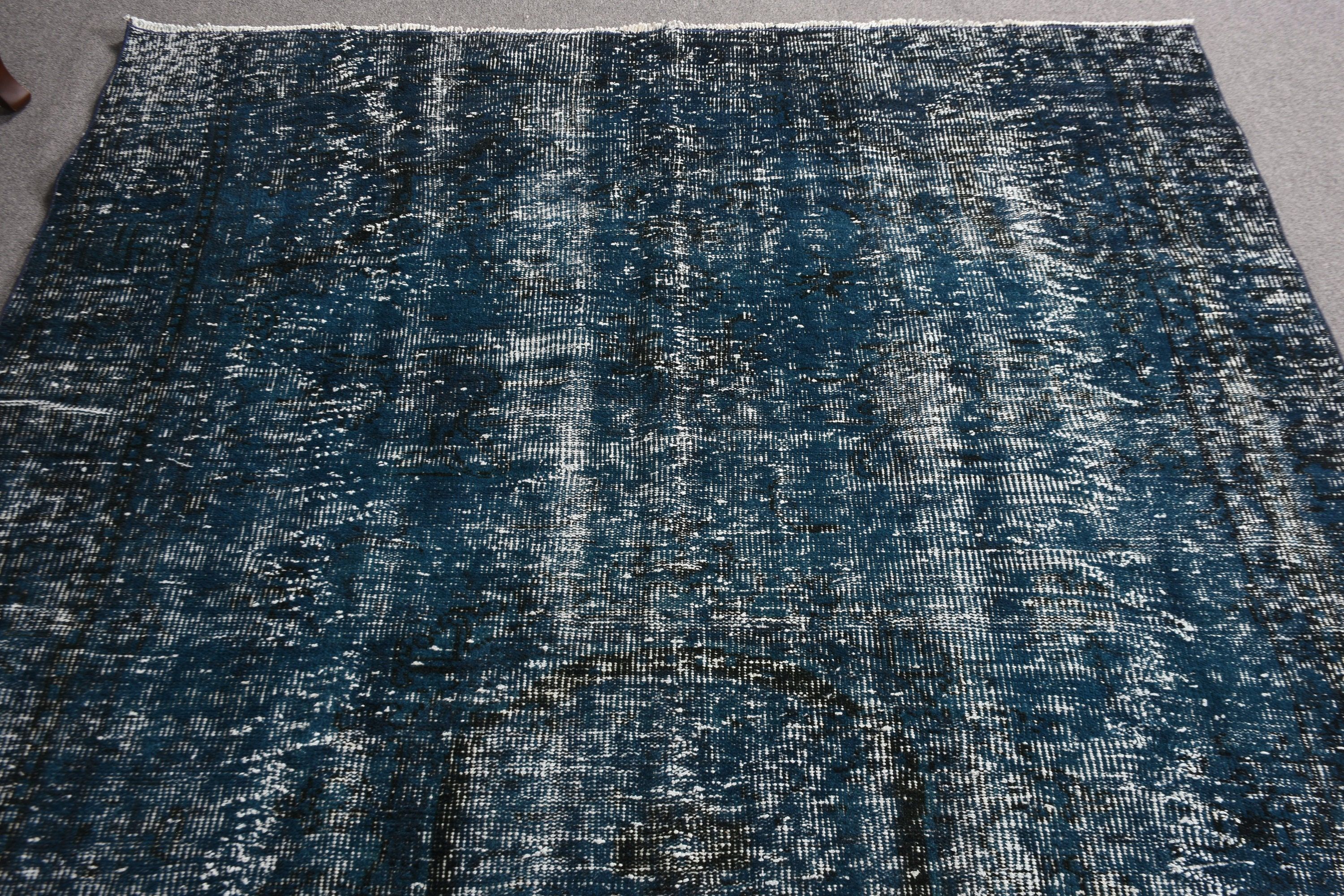 Blue Anatolian Rug, Art Rugs, Vintage Rug, Turkish Rug, Bedroom Rug, Antique Rugs, Living Room Rug, 5.8x9.6 ft Large Rug, Anatolian Rug