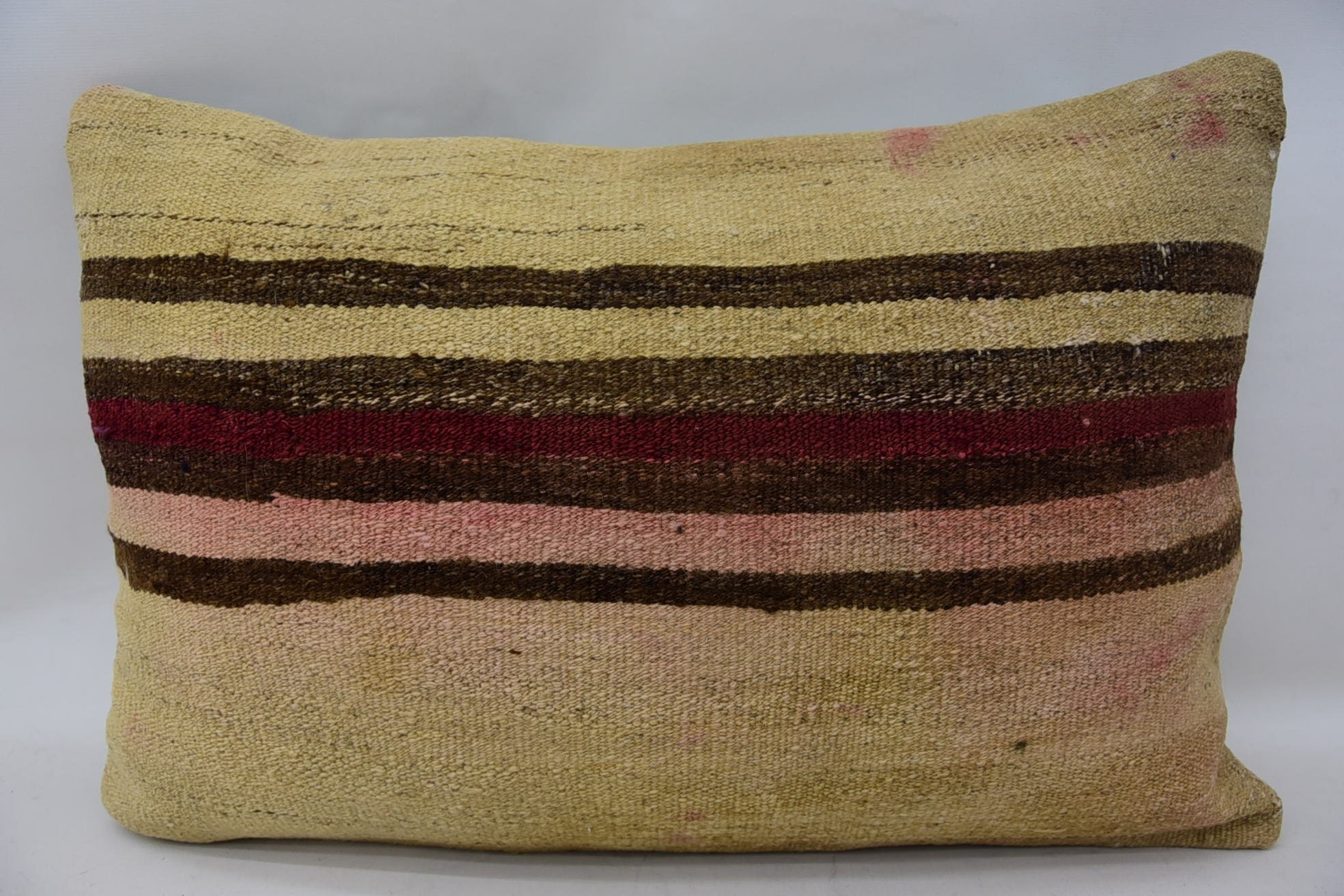 16"x24" Beige Cushion Cover, Handwoven Pillow Cover Pillow Case, Vintage Pillow, Kilim Pillow Cover, Kilim Cushion Sham, Tribal Pillow