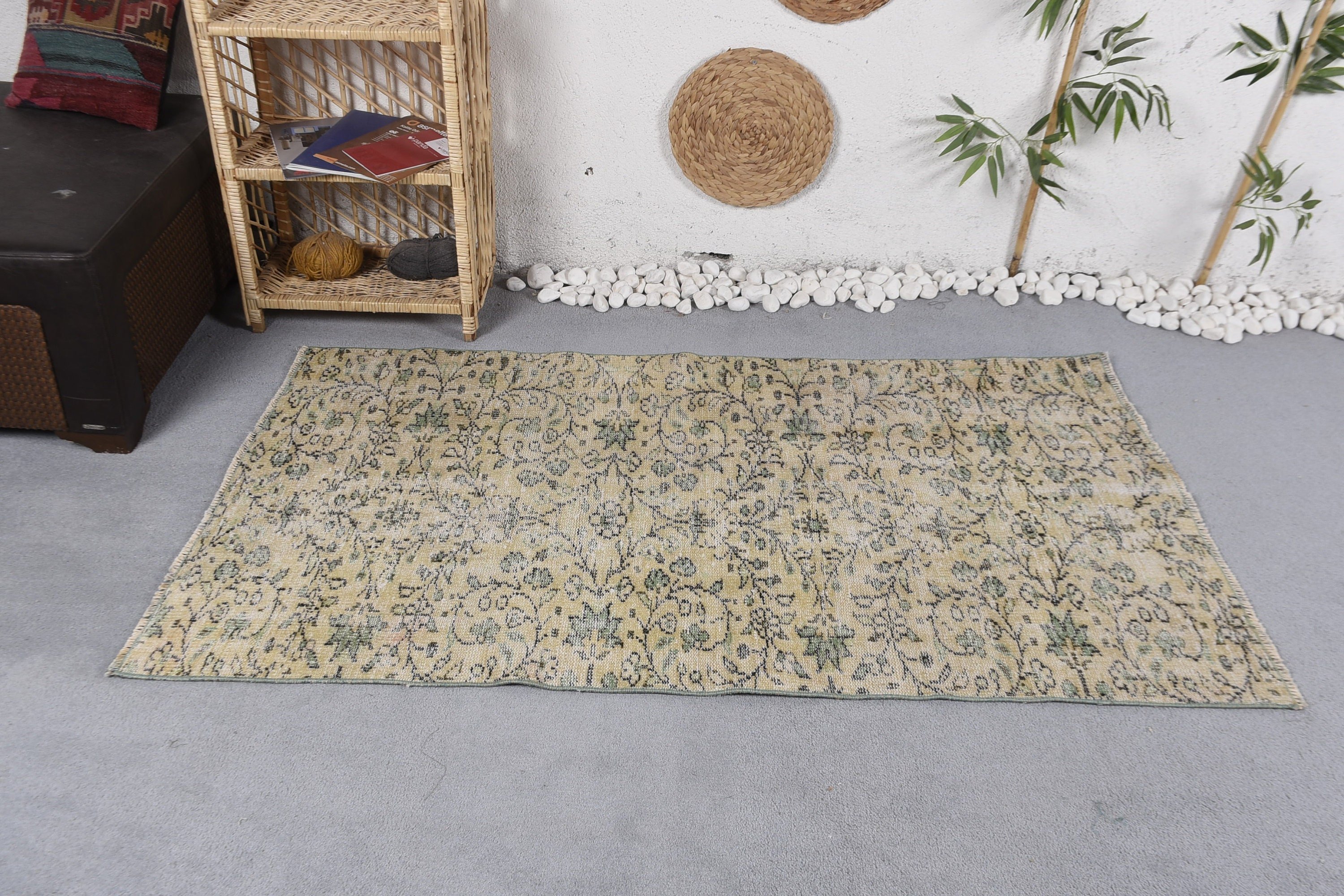 Rugs for Bedroom, Kitchen Rug, Anatolian Rug, 3.4x5.7 ft Accent Rug, Beige Cool Rug, Vintage Rug, Nursery Rugs, Turkish Rug, Entry Rug