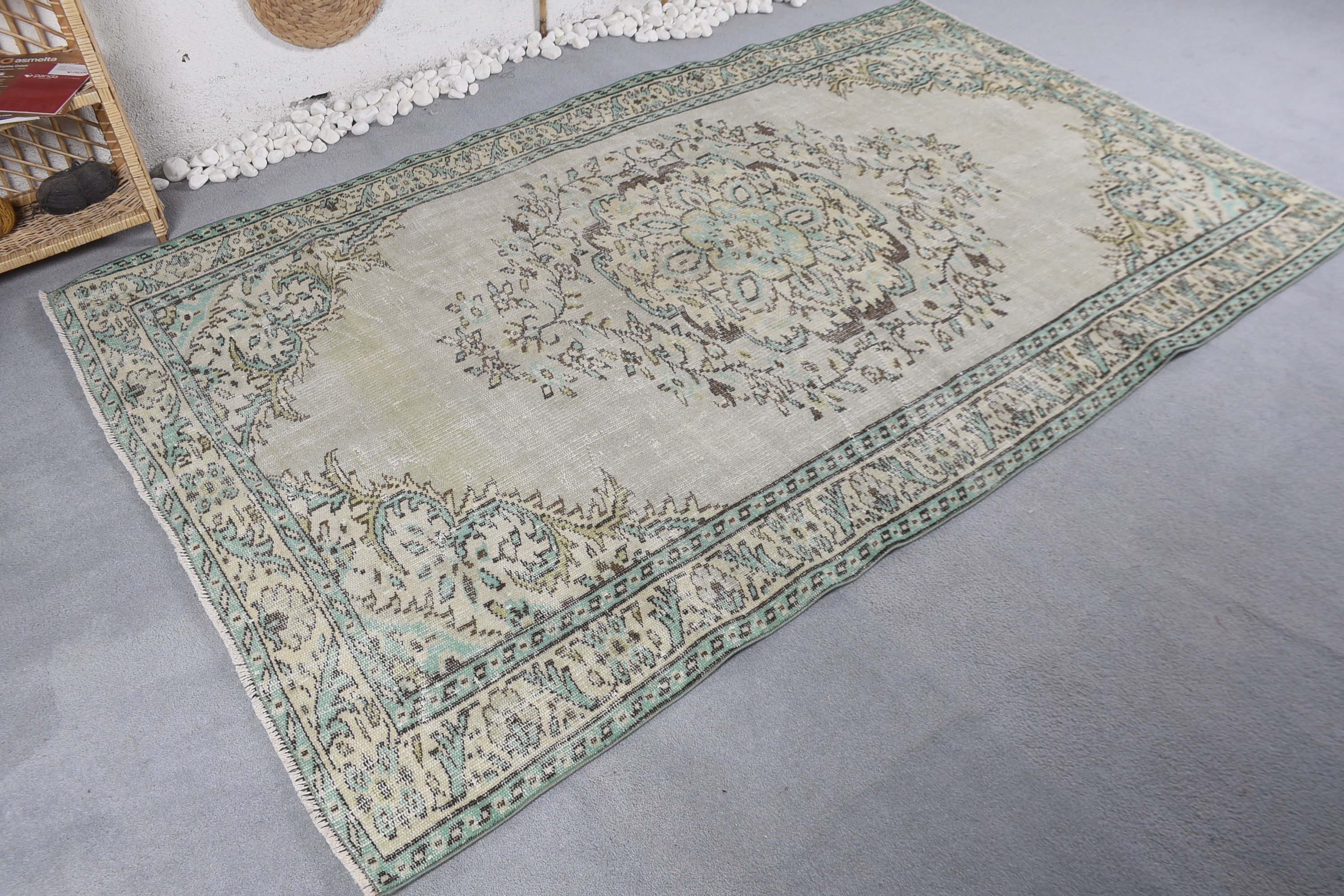 Salon Halıları, Salon Halısı, Yeşil Fas Halısı, Anadolu Halısı, Türk Halıları, Vintage Halılar, Yatak Odası Halıları, 5.4x8.6 ft Büyük Halılar, Antika Halı