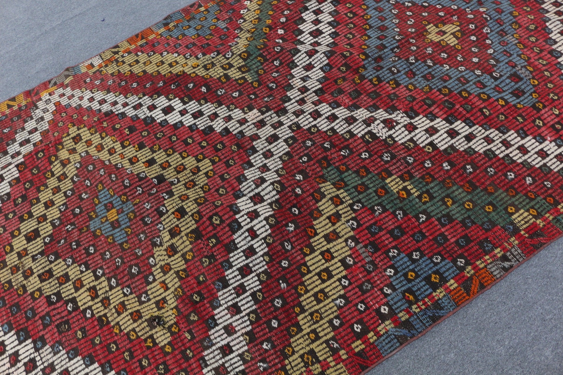 Yemek Odası Halısı, Kırmızı Anadolu Halısı, 5.3x9.3 ft Büyük Halı, Vintage Halı, Yatak Odası Halısı, Yün Halılar, Oushak Halısı, Kilim, Hindi Halısı, Türk Halısı