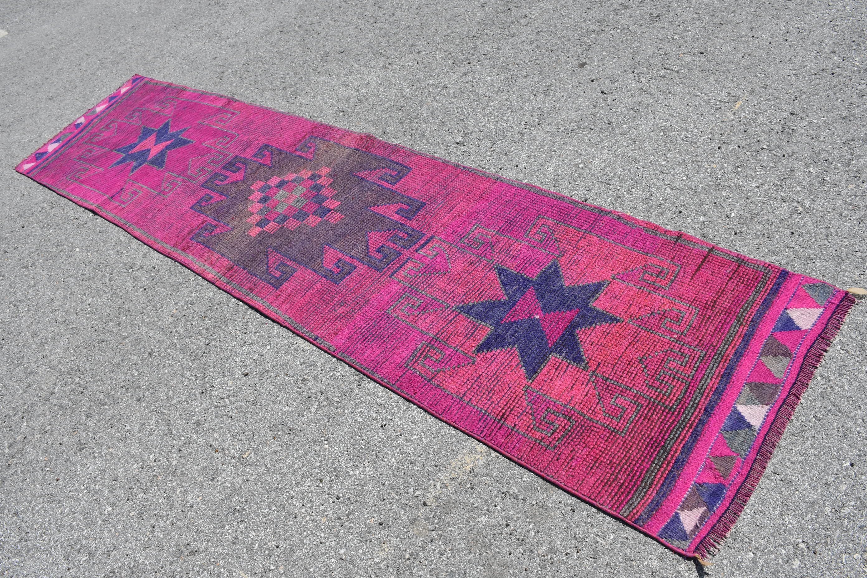Office Rugs, Anatolian Rugs, Kitchen Rug, Oushak Rugs, Bohemian Rug, Turkish Rug, Rugs for Runner, 2.7x11.2 ft Runner Rugs, Vintage Rug