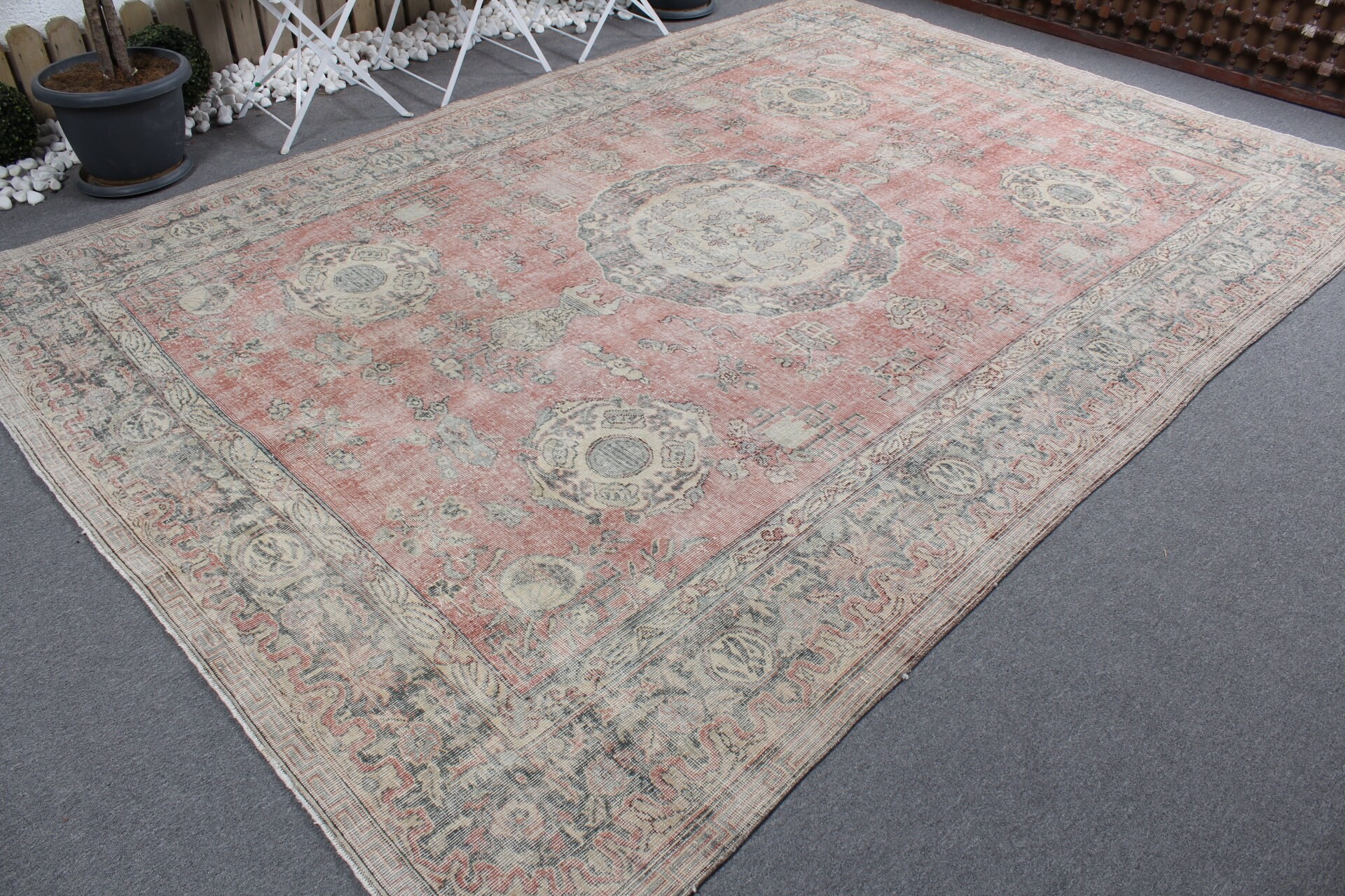 Cute Rug, Vintage Rug, Turkish Rug, Home Decor Rugs, Anatolian Rug, Living Room Rugs, Red Oushak Rug, Saloon Rugs, 8x11.3 ft Oversize Rug