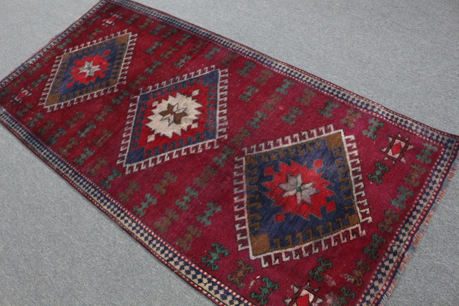Vintage Rug, Kitchen Rug, Purple Oriental Rug, Turkish Rug, Antique Rugs, Moroccan Rugs, 3.2x6.6 ft Accent Rug, Ethnic Rugs, Bedroom Rugs