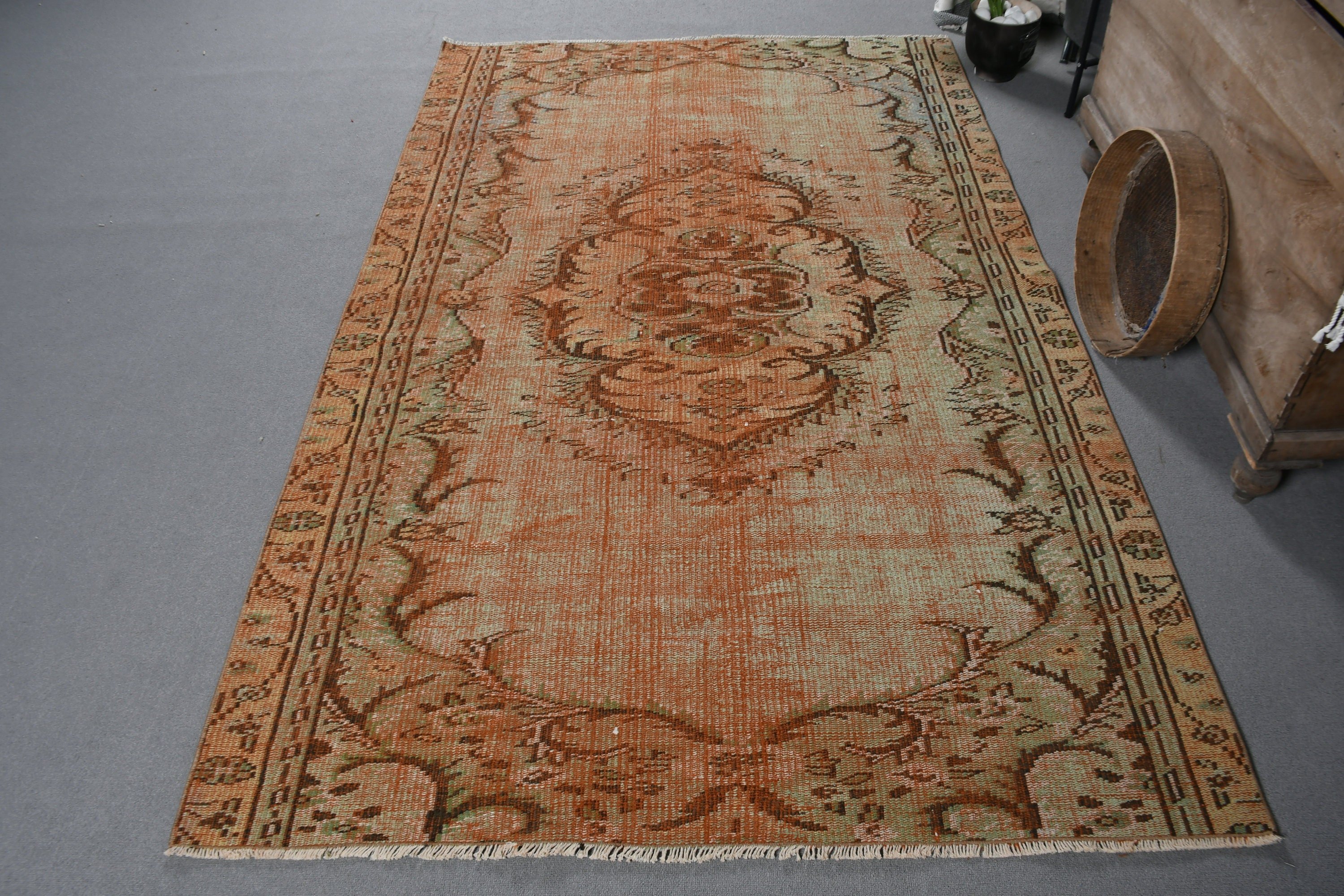 Bedroom Rug, Vintage Rug, Brown Oriental Rug, Home Decor Rugs, Turkish Rug, Art Rug, Floor Rugs, 4.6x7.2 ft Area Rug