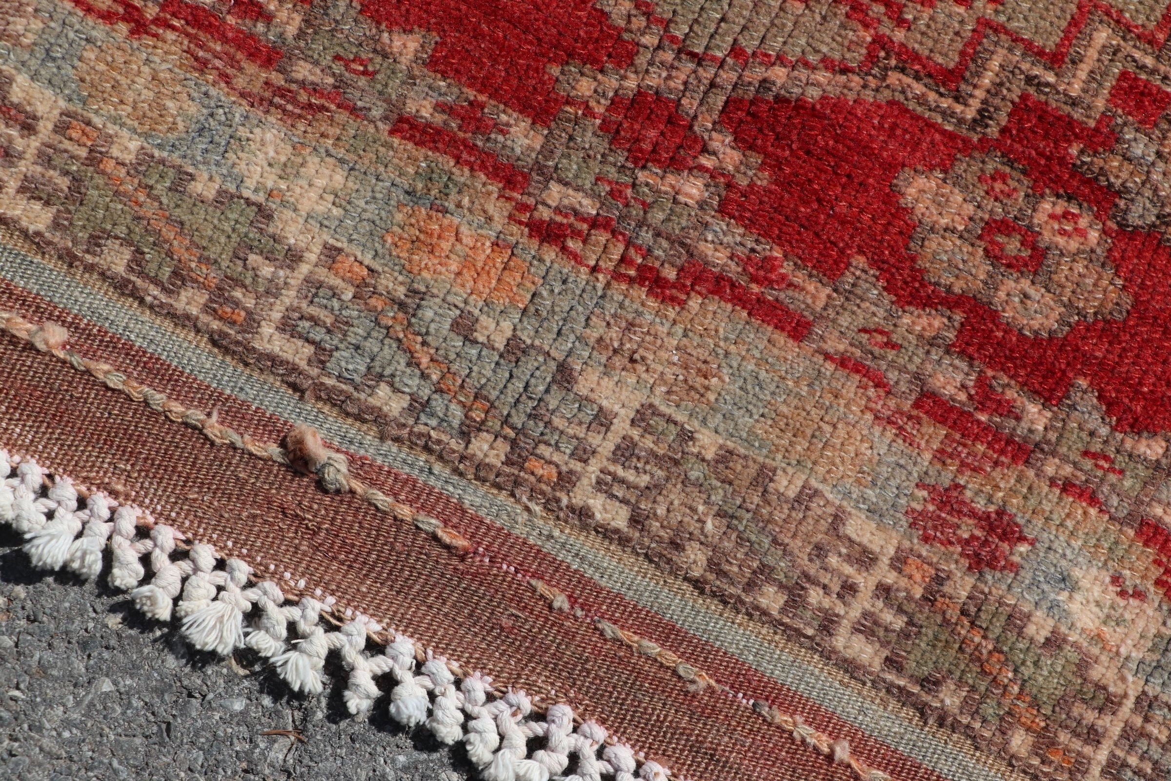 Bedroom Rugs, Red  4.2x5 ft Accent Rug, Vintage Rug, Oriental Rug, Anatolian Rug, Designer Rug, Turkish Rugs, Kitchen Rug