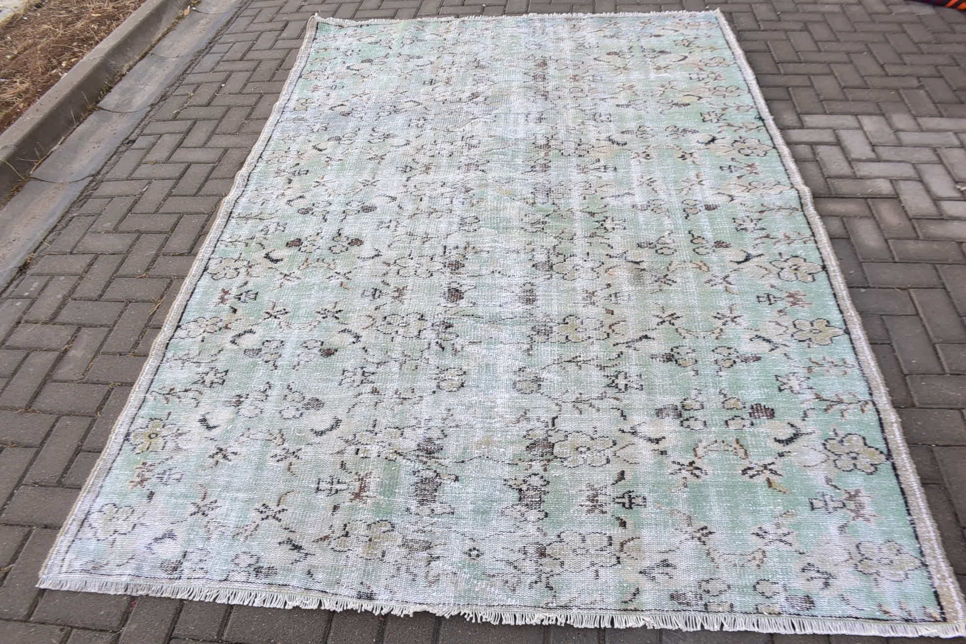 Living Room Rug, Vintage Rug, Rugs for Salon, Dining Room Rug, 5.8x8.8 ft Large Rug, Turkish Rug, Bohemian Rug, Oushak Rug, Antique Rug