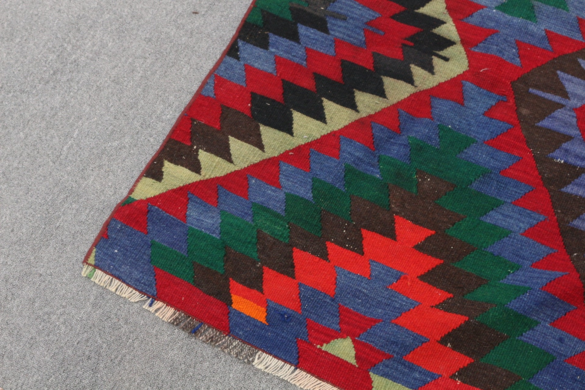 Yemek Odası Halıları, Mutfak Halıları, Yatak Odası Halıları, Kilim, Gökkuşağı Oushak Halısı, 5.1x10.1 ft Büyük Halı, Antika Halı, Türk Halısı, Vintage Halı