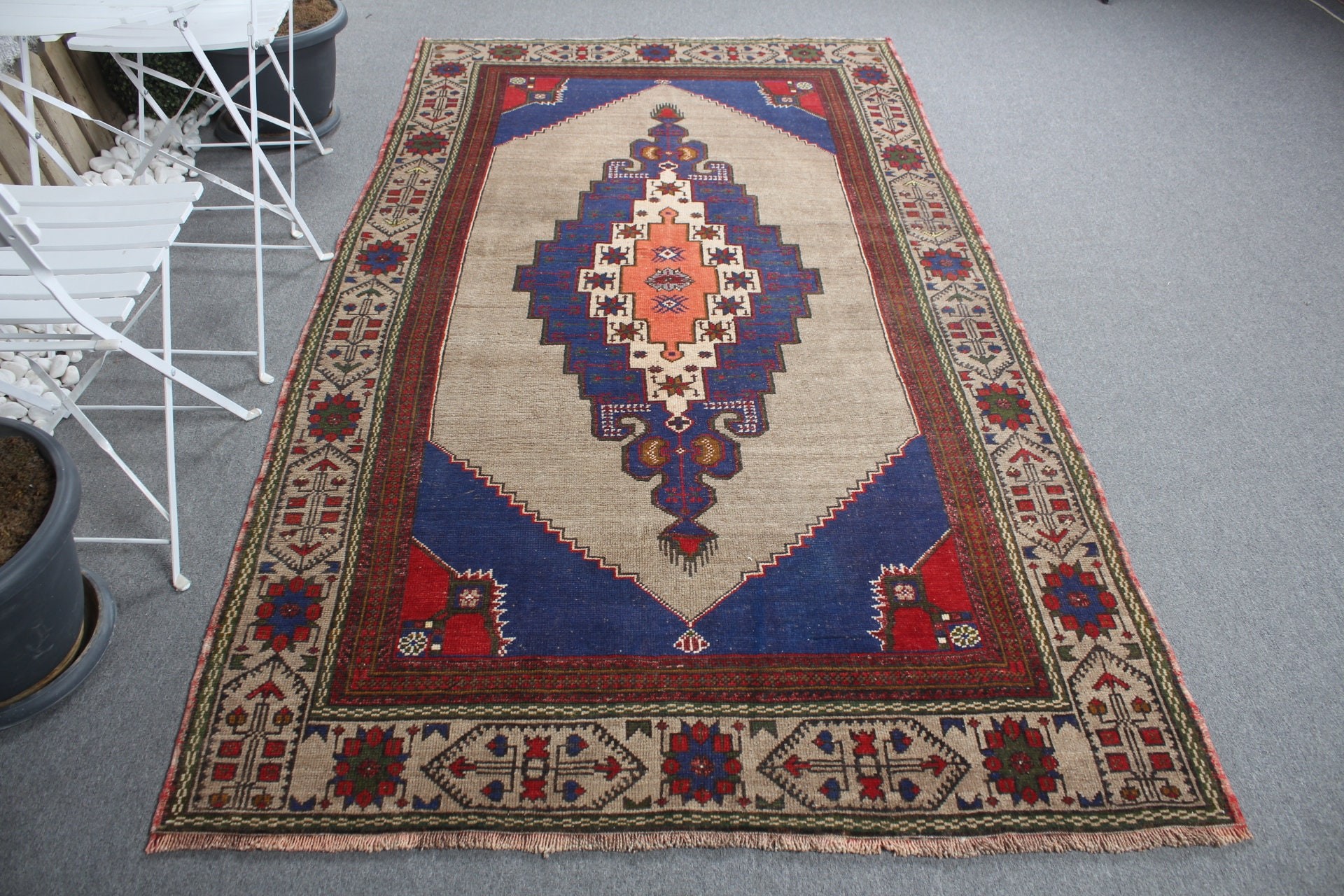 4.8x8.7 ft Büyük Halılar, Ev Dekor Halıları, Türk Halıları, Oturma Odası Halısı, Fas Halısı, Yemek Odası Halıları, Bej Ev Dekor Halısı, Vintage Halı