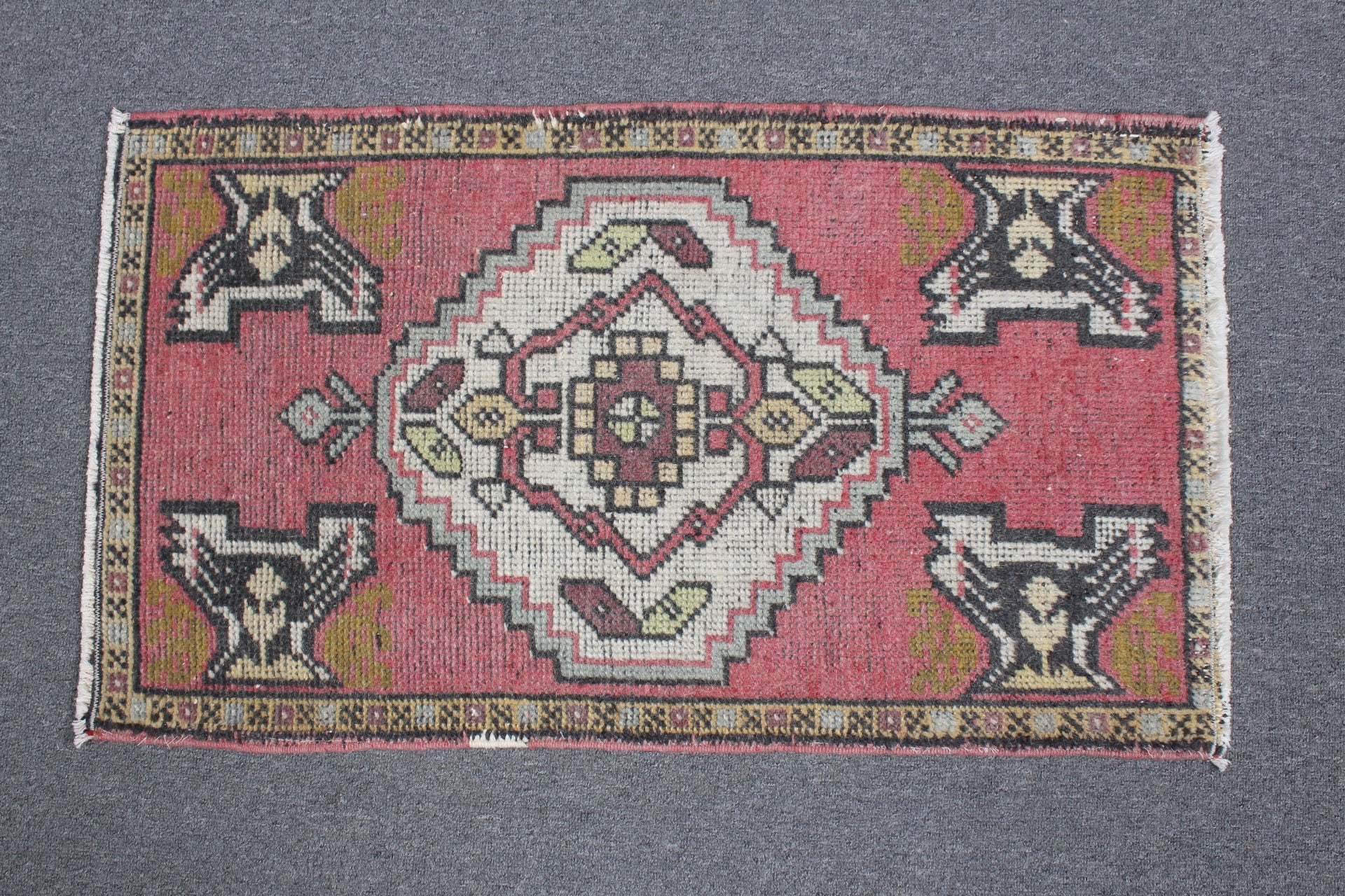 Door Mat Rug, Exotic Rug, Floor Rugs, Neutral Rugs, Entry Rugs, 1.7x2.9 ft Small Rugs, Turkish Rugs, Vintage Rugs, Pink Oriental Rug