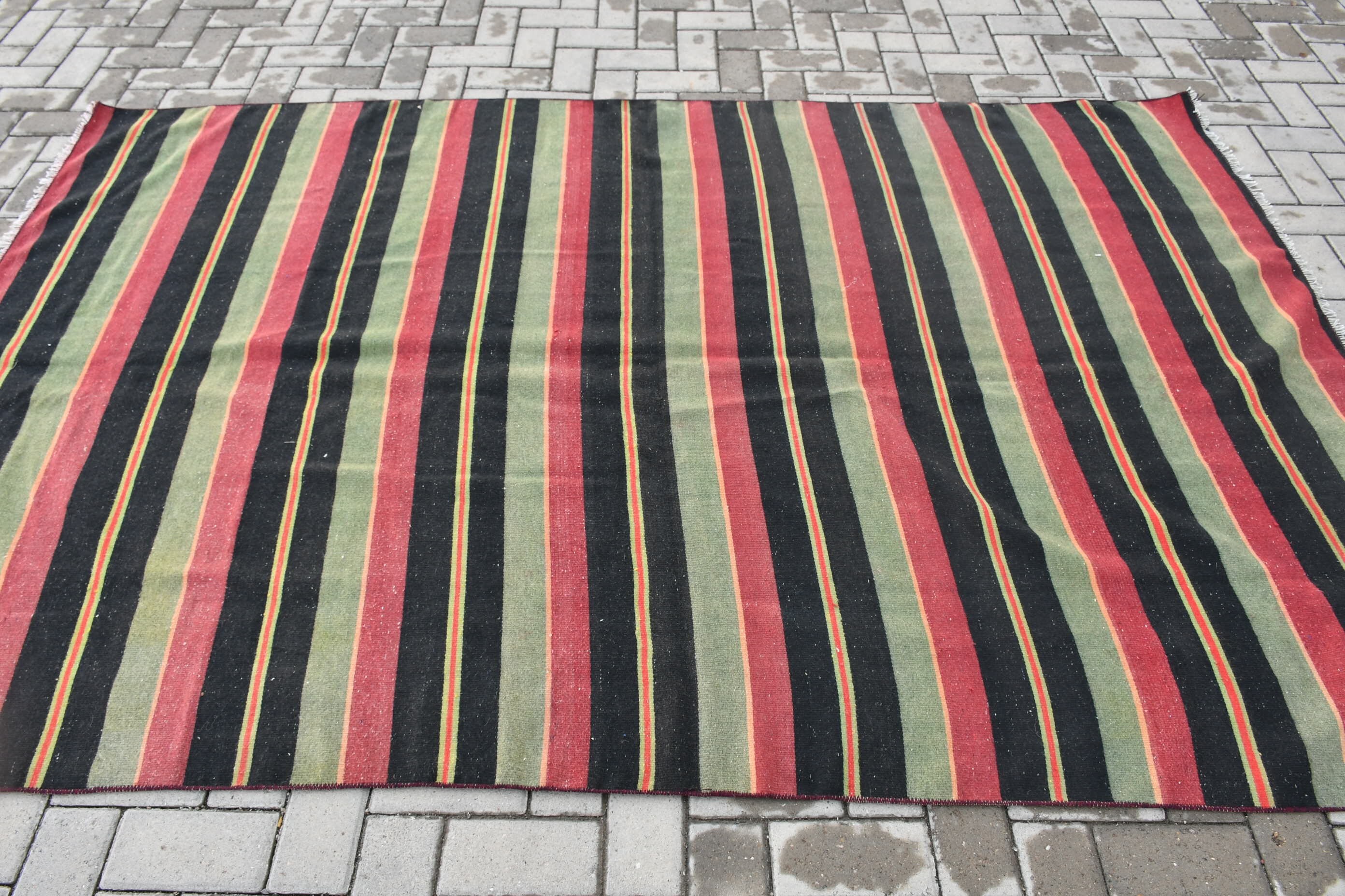 5.4x8.4 ft Large Rug, Black Floor Rug, Kilim, Antique Rugs, Vintage Rug, Wool Rugs, Turkish Rugs, Living Room Rugs, Salon Rugs, Dorm Rugs