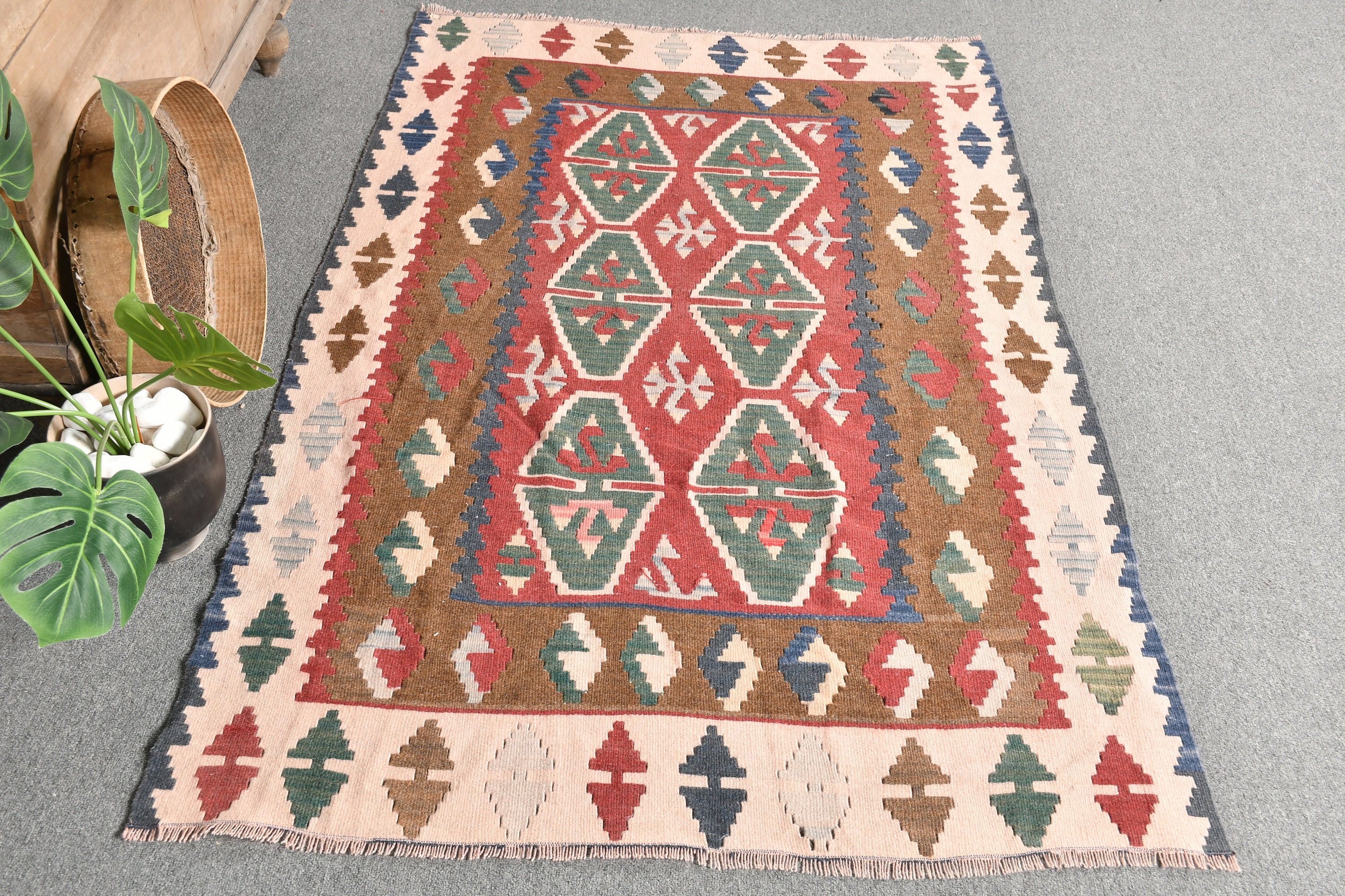 Yer Halıları, Fas Halısı, Yurt Halısı, Vintage Halılar, Türk Halısı, Pembe Oryantal Halı, Giriş Halıları, 3.4x5.5 ft Accent Halı, Kilim, Çocuk Halıları