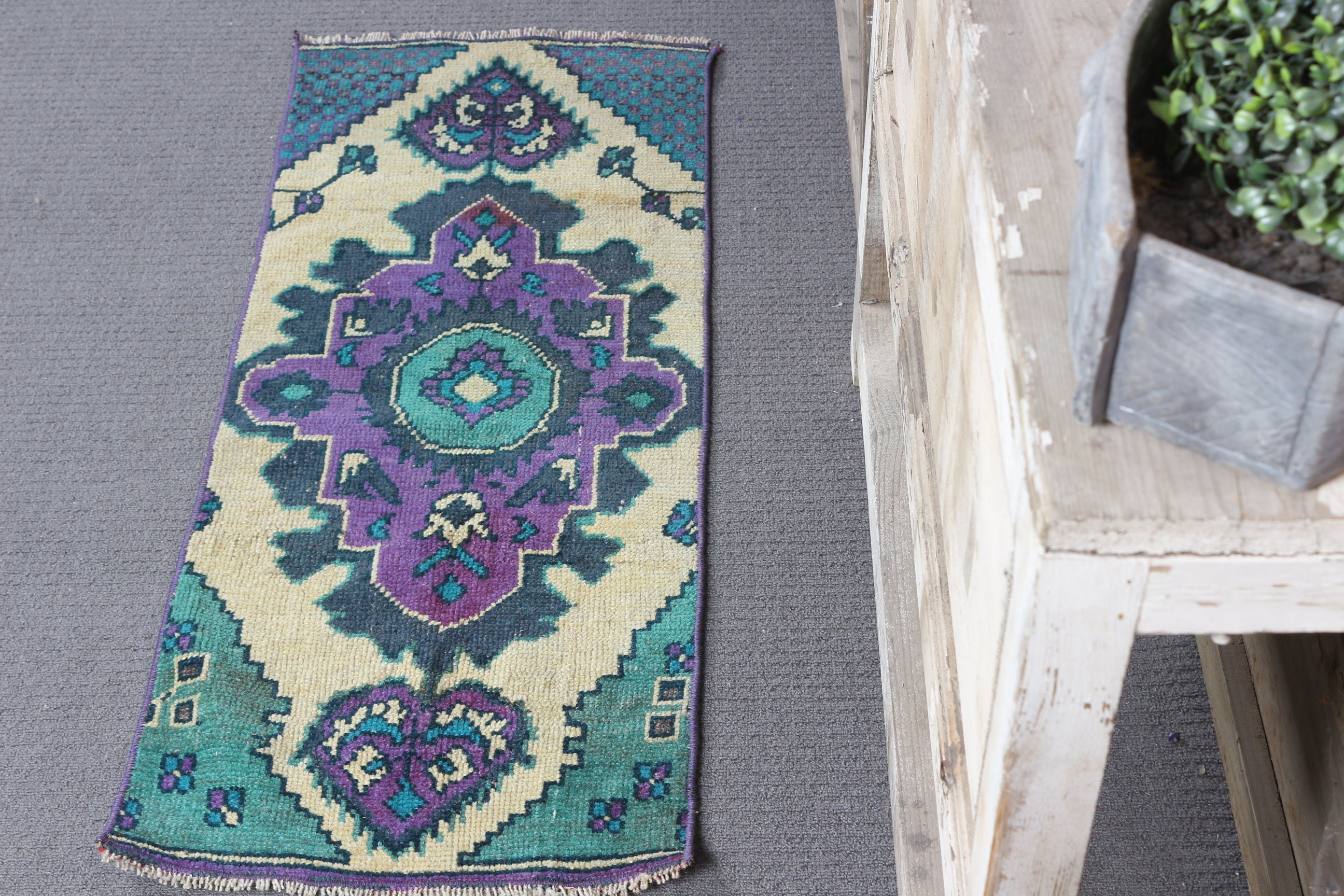 1.3x3.1 ft Small Rug, Office Rugs, Purple Floor Rugs, Turkish Rug, Nursery Rug, Oriental Rug, Bathroom Rugs, Vintage Rug