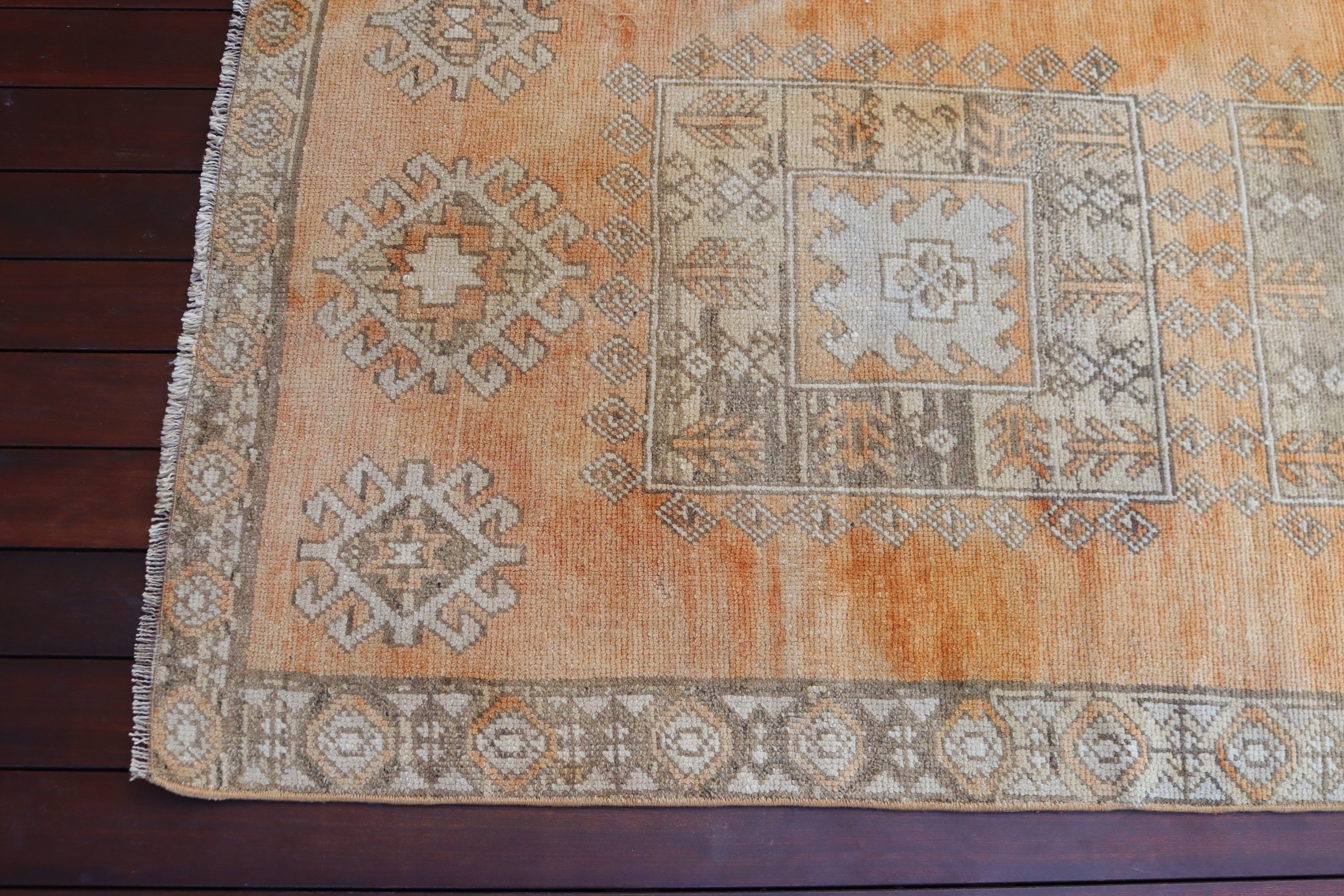 Türk Halısı, Dekoratif Halılar, Boho Halılar, 3,2x6,2 ft Vurgu Halısı, Turuncu Ev Dekor Halıları, Vintage Halı, Giriş Halıları, Açıklama Halısı