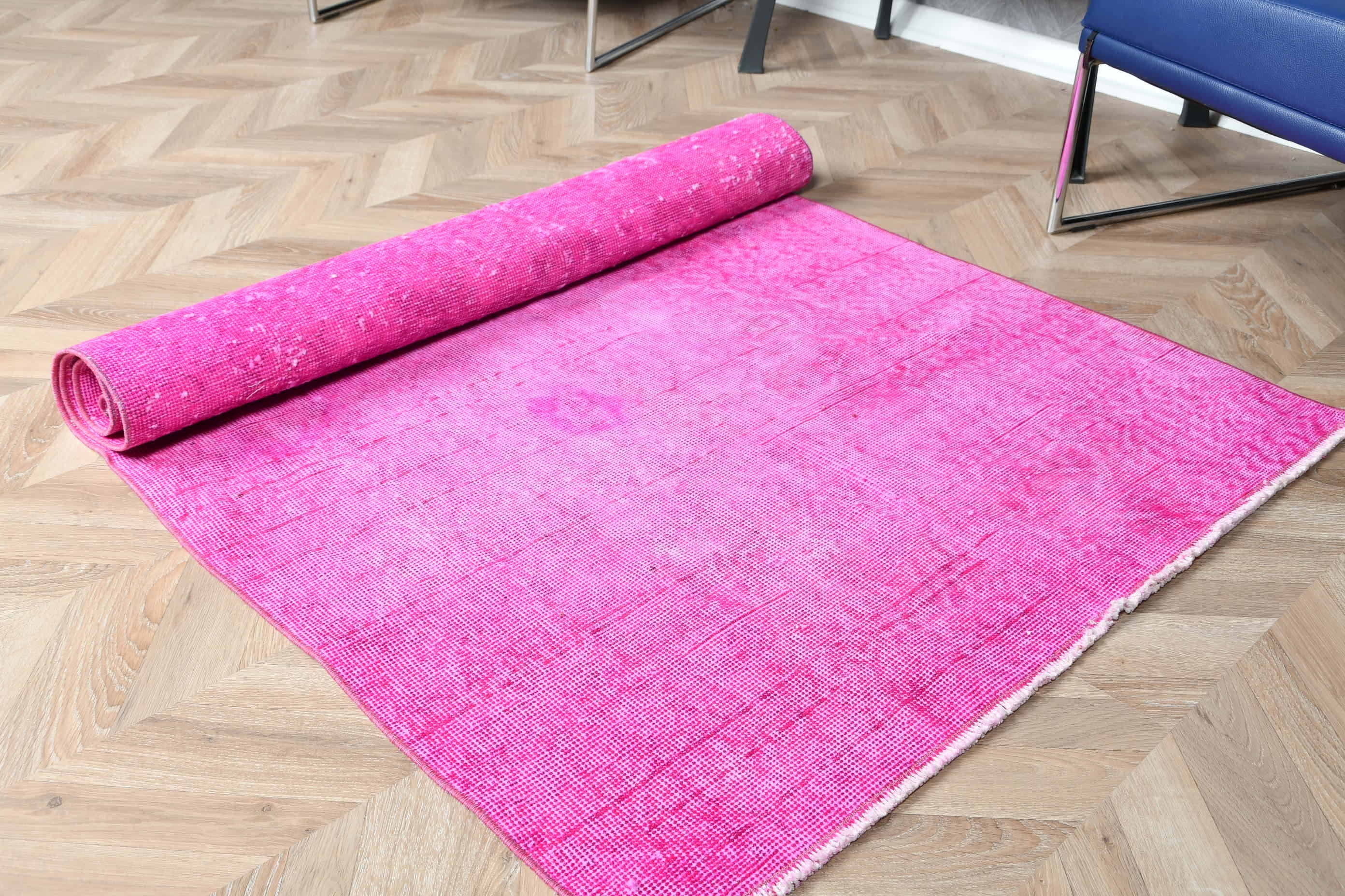 Entry Rugs, Kitchen Rug, Organic Rug, Anatolian Rug, Moroccan Rugs, Pink  3.6x6.5 ft Accent Rug, Turkish Rugs, Vintage Rug