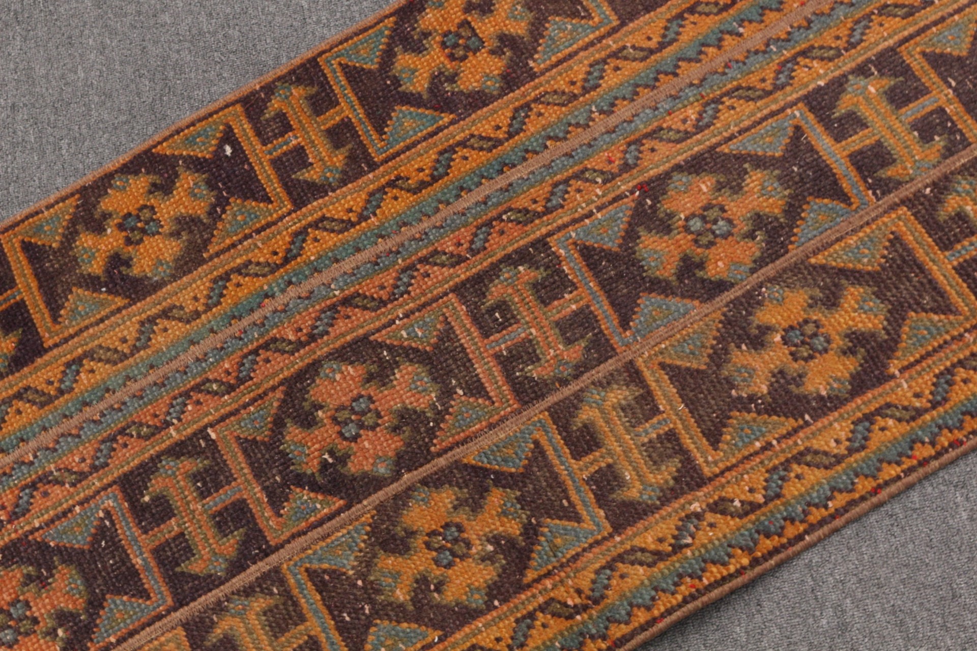 Turkish Rug, Rugs for Bath, Nursery Rug, Kitchen Rug, Vintage Rug, Orange  2.1x4.6 ft Small Rugs, Wool Rugs, Bath Rugs