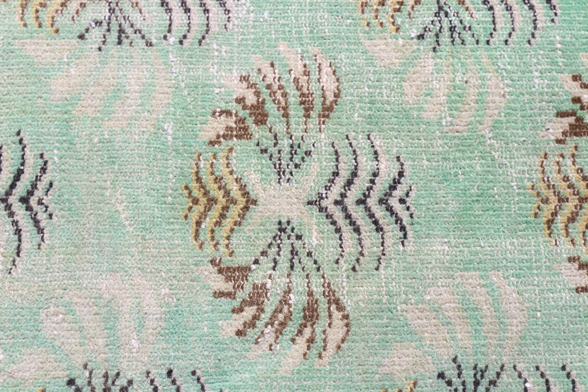 Pastel Rug, 3x6 ft Accent Rug, Wool Rug, Vintage Rug, Kitchen Rugs, Rugs for Kitchen, Green Anatolian Rugs, Turkish Rugs, Entry Rug