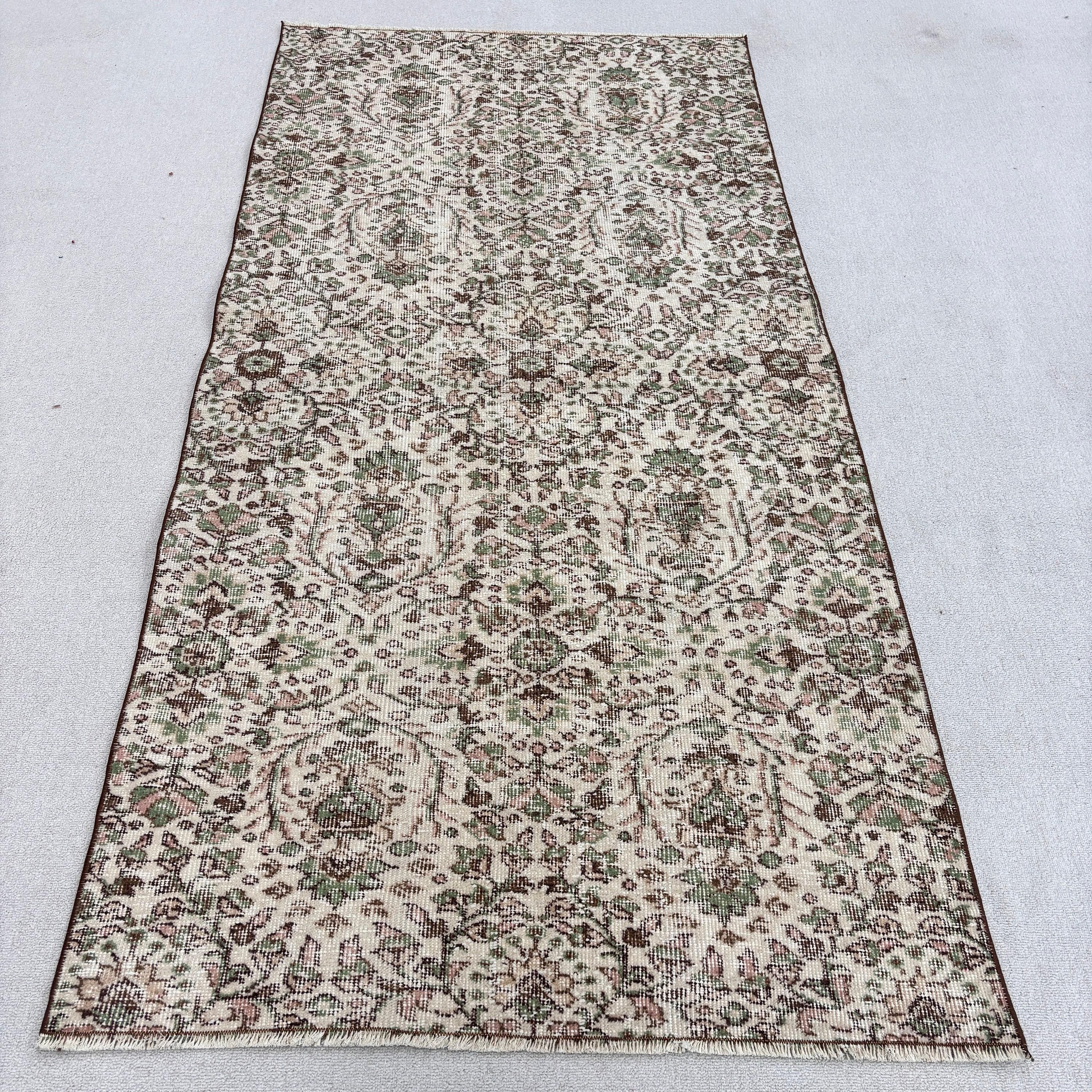 Mutfak Halıları, Vintage Halılar, Türk Halıları, El Dokuma Halı, 3,5x7,2 ft Alan Halıları, Boho Alan Halısı, Lüks Halı, Yün Halılar, Kahverengi Antika Halılar