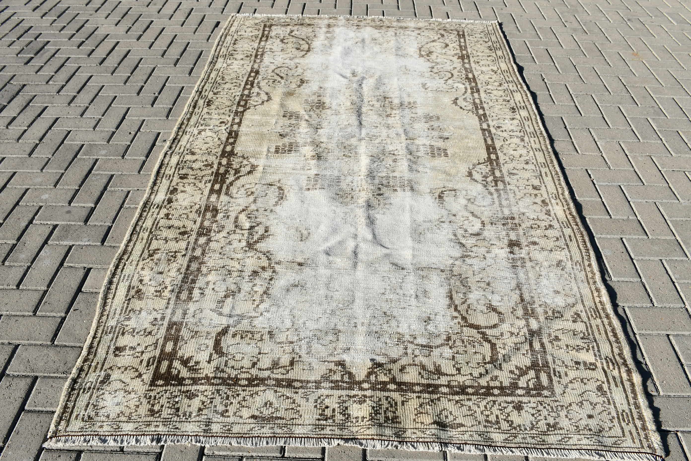 Antique Rugs, Dining Room Rug, Kitchen Rug, Salon Rug, 5.4x8.7 ft Large Rug, Natural Rugs, Turkish Rug, Vintage Rug, White Bedroom Rugs