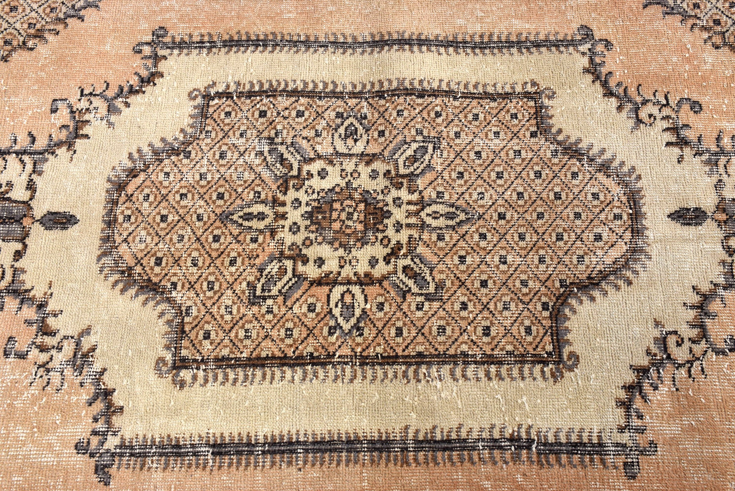 Decorative Rugs, Floor Rug, 3.7x6.3 ft Accent Rug, Entry Rugs, Vintage Rugs, Aztec Rugs, Turkish Rugs, Orange Bedroom Rugs