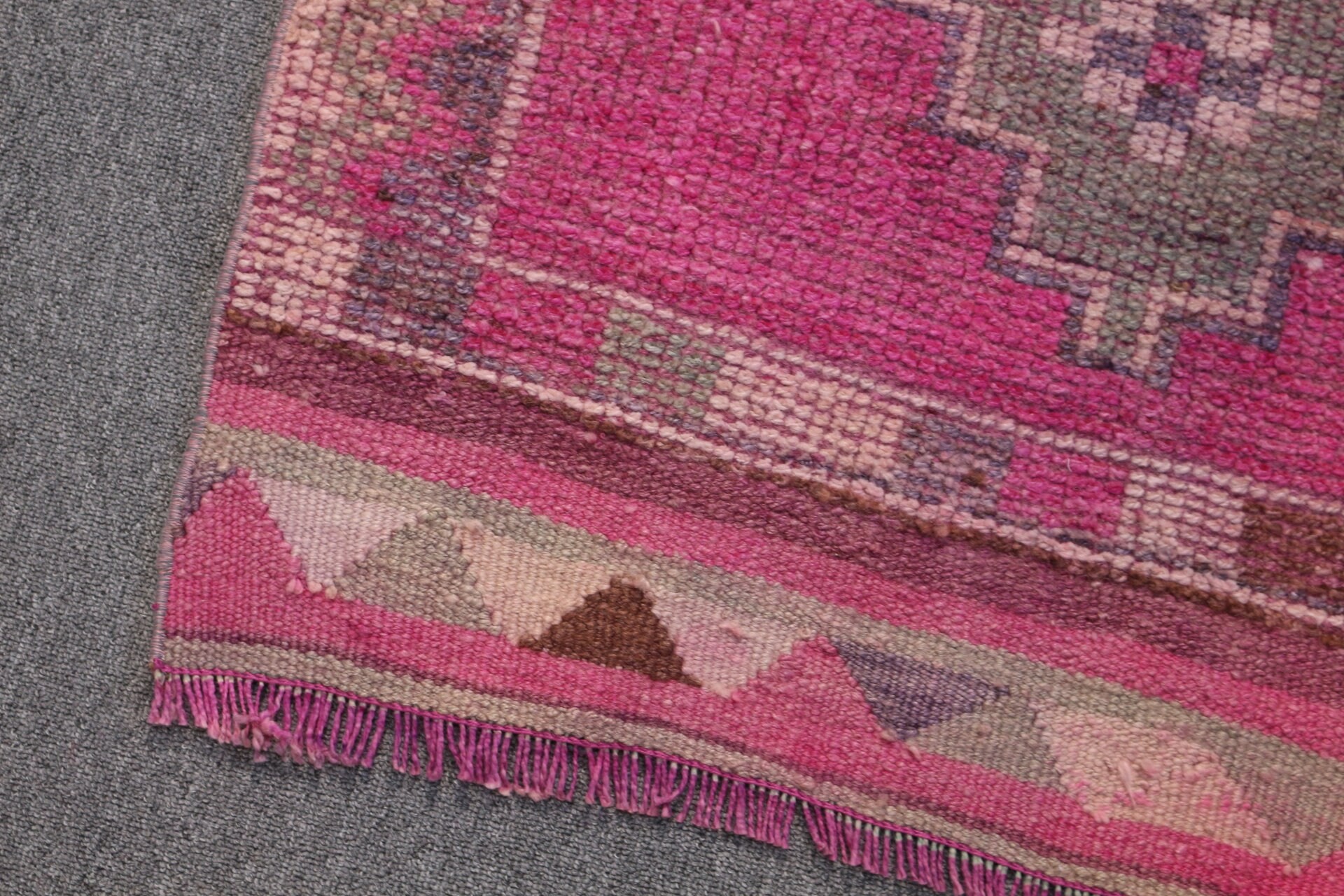 Vintage Rugs, 2.6x11.2 ft Runner Rug, Stair Rugs, Bedroom Rugs, Pink Kitchen Rug, Ethnic Rugs, Antique Rug, Rugs for Kitchen, Turkish Rugs