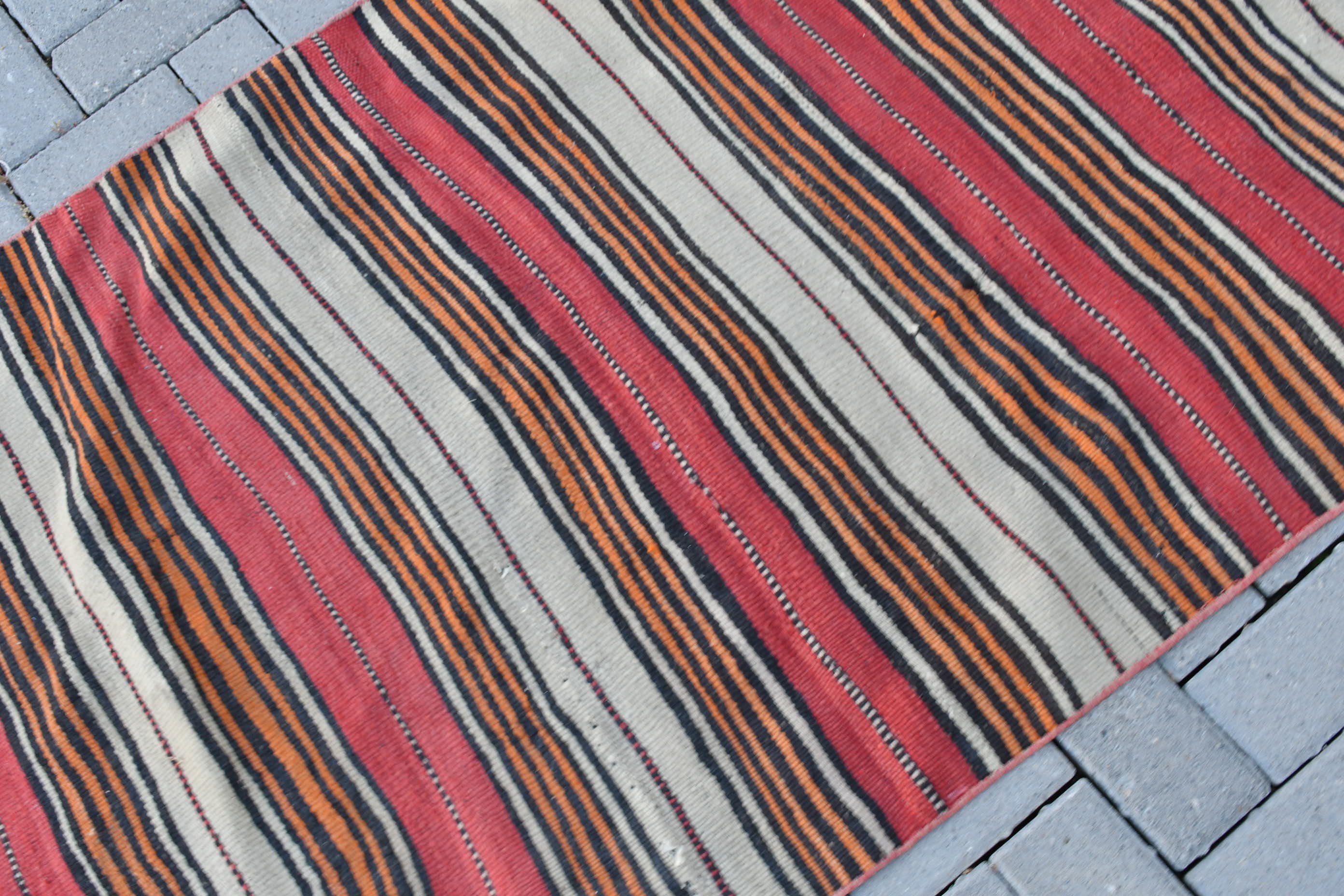 Nostaljik Kilim, Turuncu Oryantal Kilim, Ev Kilim, Ev Kilim, 96x172 cm Antre Kilim, Giriş Kilim, Yatak odası Kilim, Antik Kilim