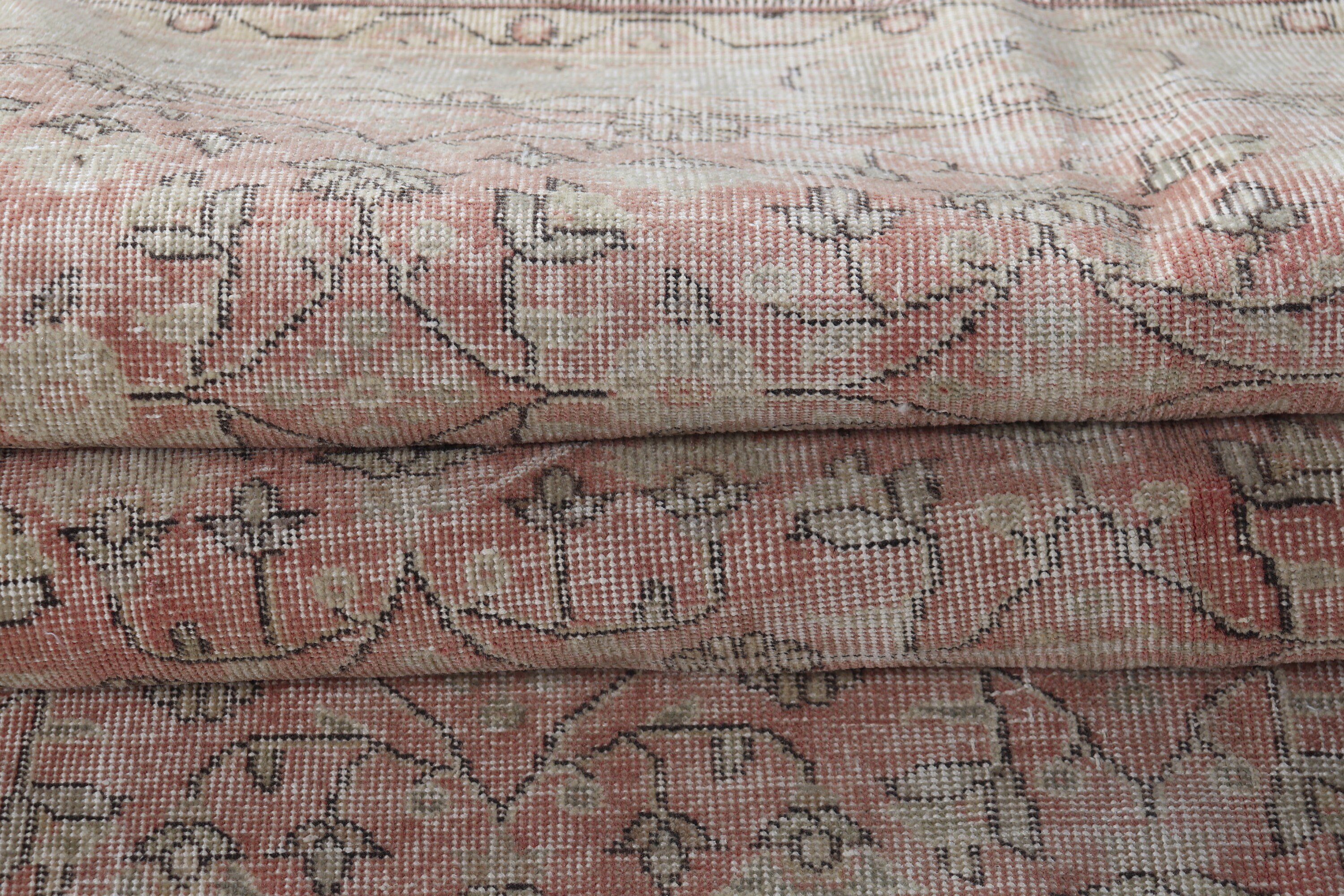 Vintage Halı, Yün Halı, Salon Halıları, Havalı Halılar, Eski Halılar, Türk Halısı, Salon Halıları, Yatak Odası Halıları, 5.4x8.8 ft Büyük Halı, Pembe Oryantal Halılar