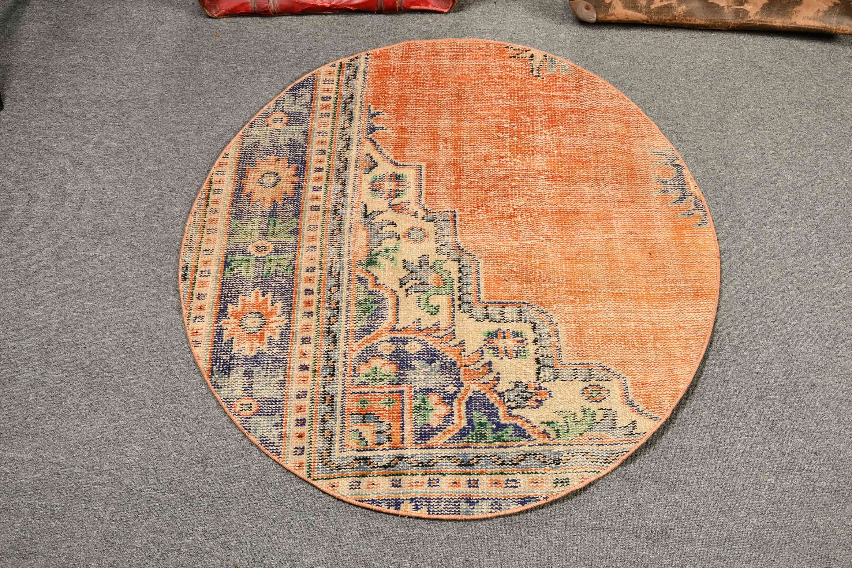 Mutfak Halı, Duvar Halı, Duvar Halı, Türk Halı, Uşak Halı, Turuncu Renkli Halı, Duvar Halı, 108x108 cm Küçük Halı, Mutfak Halı, Giriş Halı