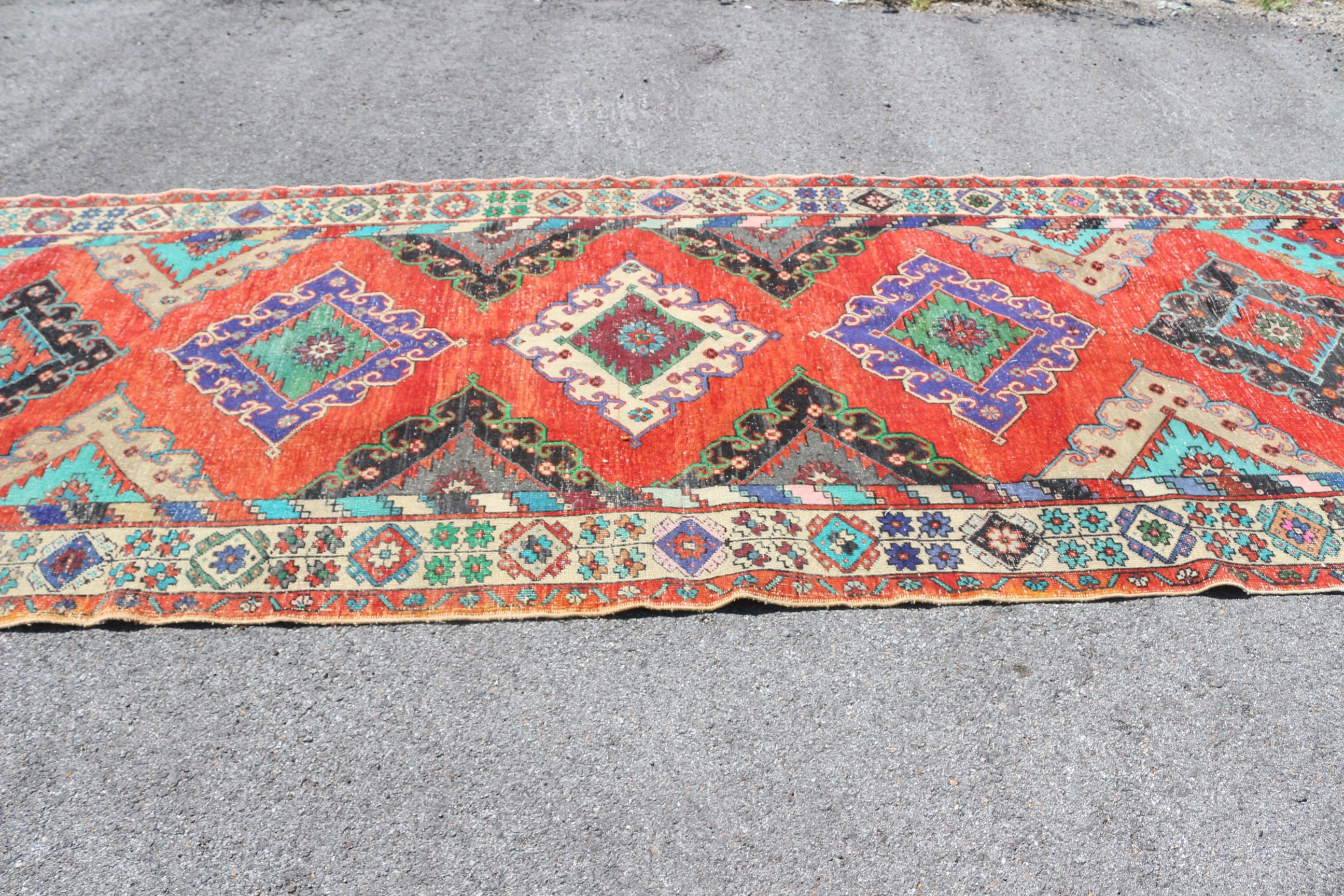 Pale Rugs, Rugs for Stair, Moroccan Rug, 5x13 ft Runner Rugs, Vintage Rug, Red Wool Rug, Kitchen Rug, Turkish Rug, Cool Rug, Hallway Rug
