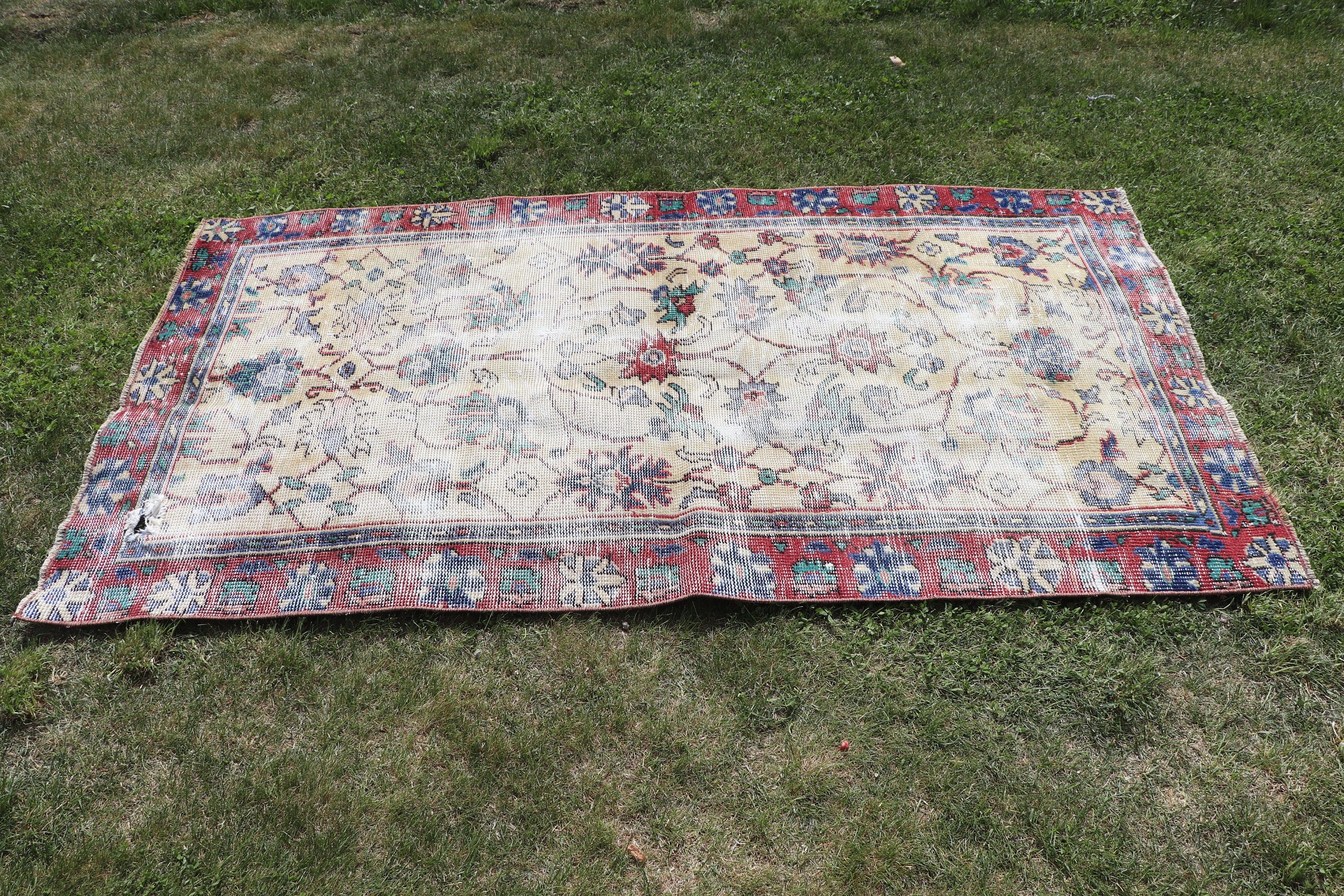 Yer Halıları, Aksan Halıları, 3,3x6,1 ft Aksan Halıları, Kırmızı Ev Dekor Halıları, Türk Halıları, Bohem Halısı, Vintage Halı, Yatak Odası Halısı, Mutfak Halısı