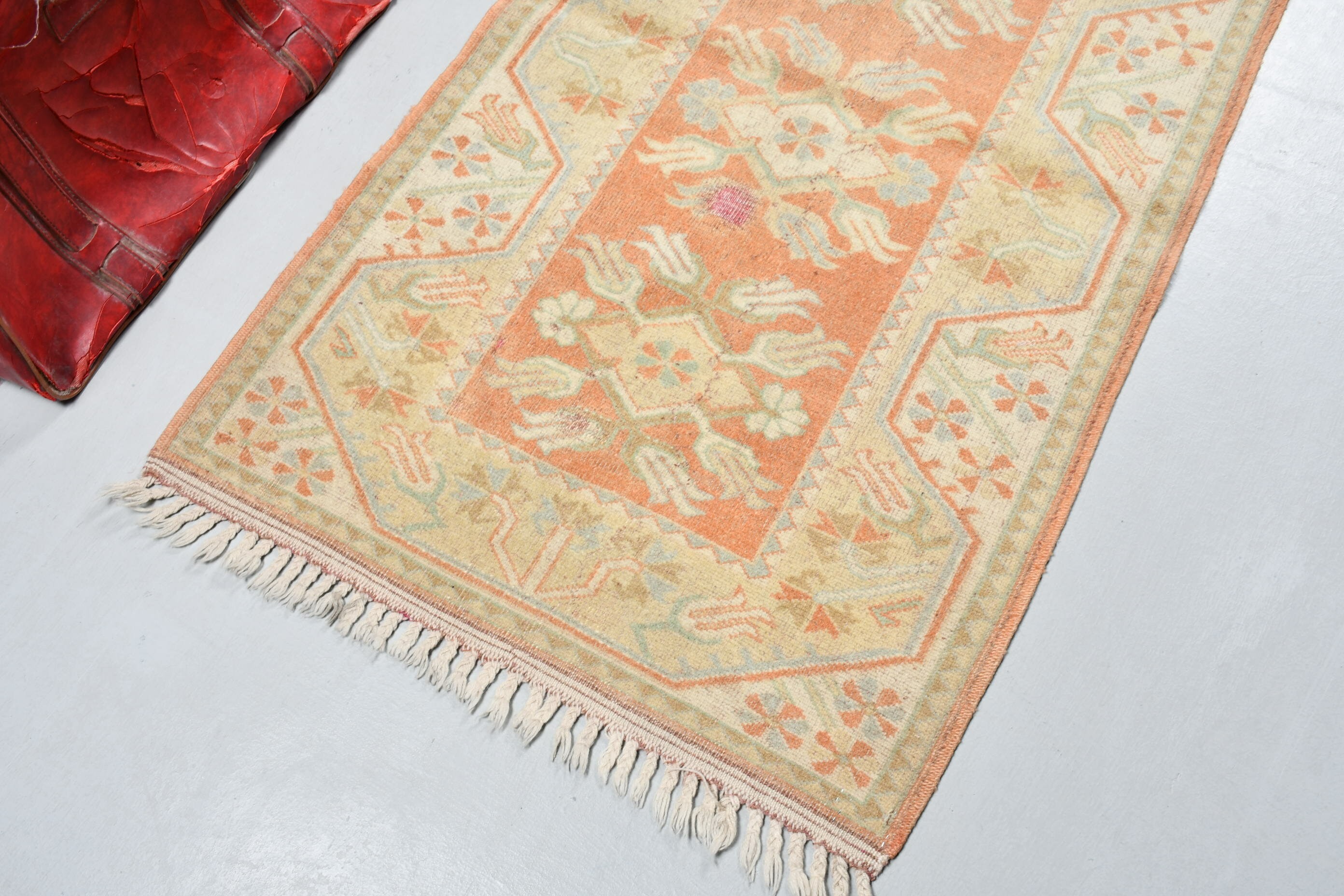 Entry Rugs, Rugs for Entry, 2.7x4.7 ft Small Rugs, Turkish Rug, Kitchen Rug, Orange Moroccan Rugs, Home Decor Rug, Bath Rug, Vintage Rugs