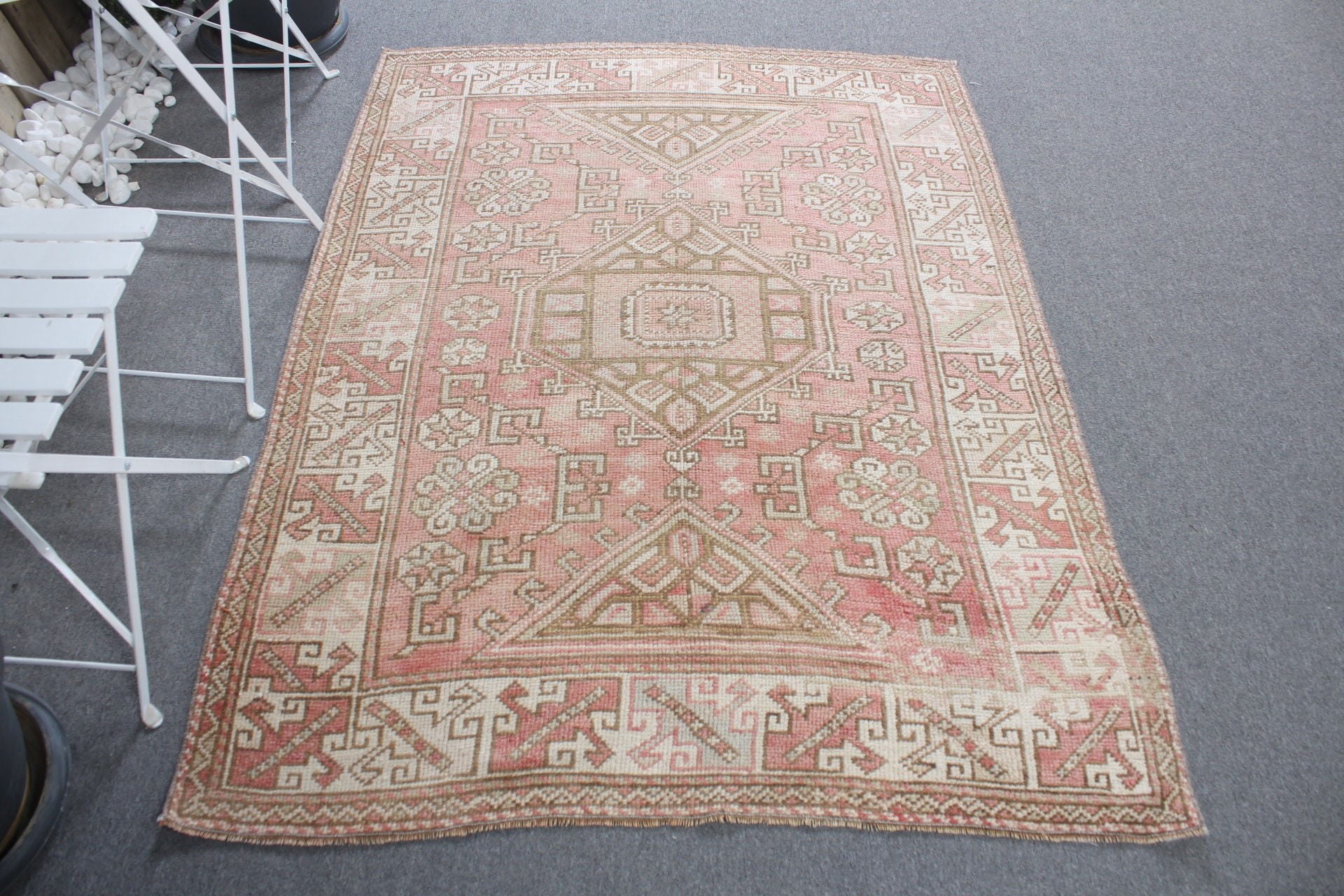 Vintage Halı, Pembe Fas Halısı, Türk Halıları, Çocuk Halısı, 4,2x5,6 ft Aksan Halısı, Harika Halılar, Giriş Halıları, Mutfak Halısı