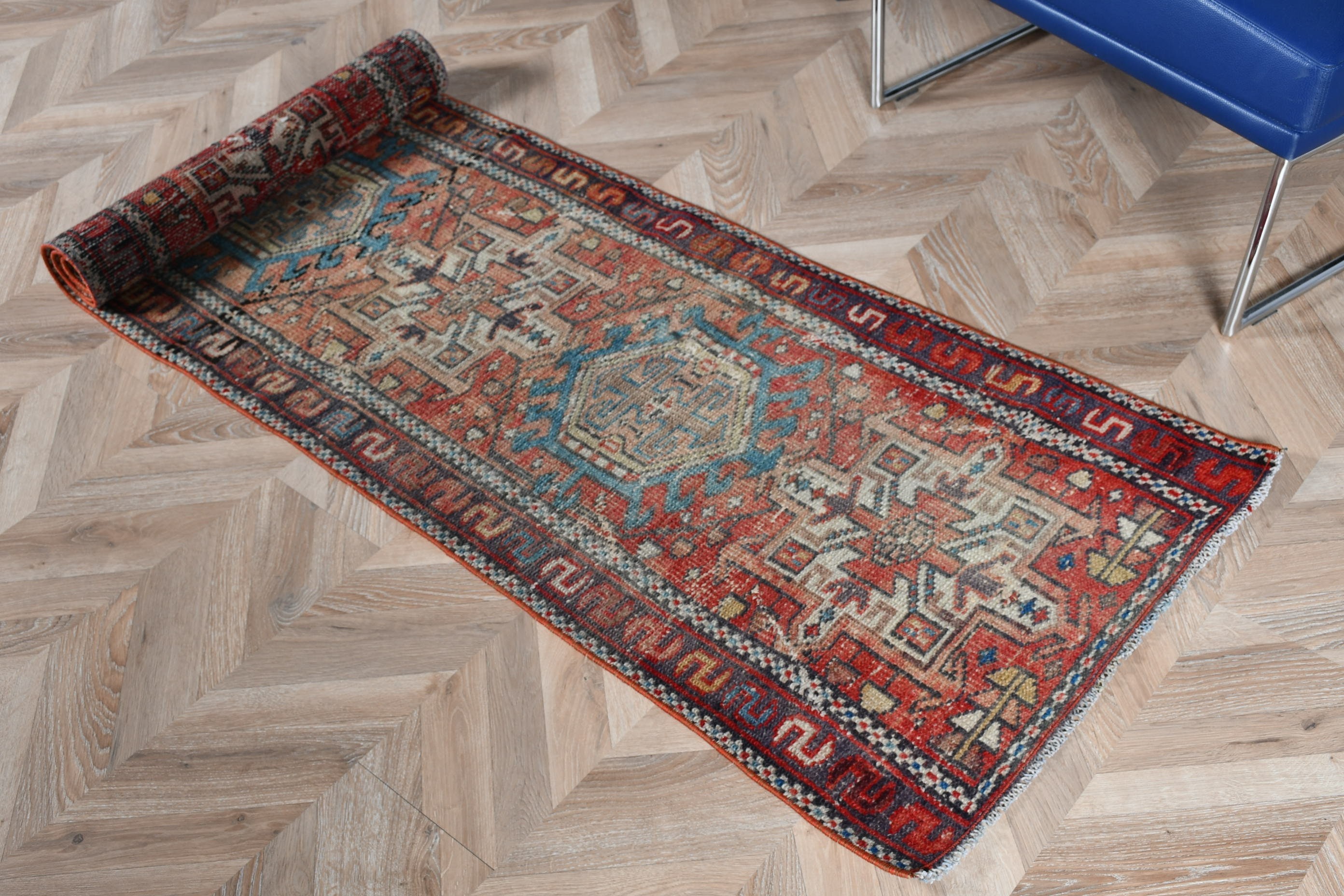 Merdiven Halıları, 2.1x8.4 ft Yolluk Halısı, Türk Halısı, Ev Dekorasyonu Halıları, Mutfak Halıları, Turuncu Soğuk Halı, Merdiven Halıları, Vintage Halı, Oushak Halıları