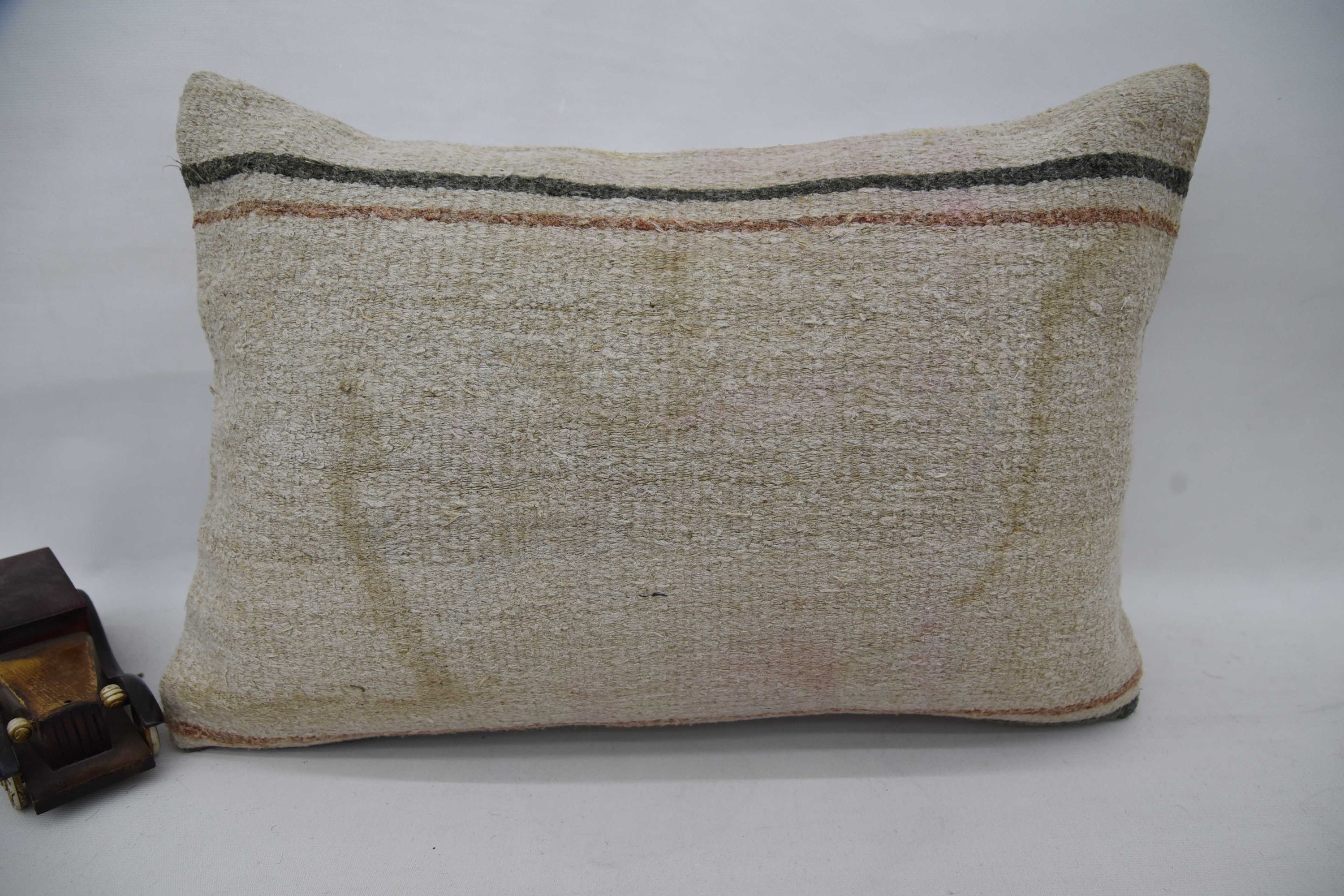 16"x24" Beige Cushion Case, Turkish Kilim Pillow, Decorative Cushion Cover, Kilim Pillow Cover, Pillow for Sofa, Pastel Cushion