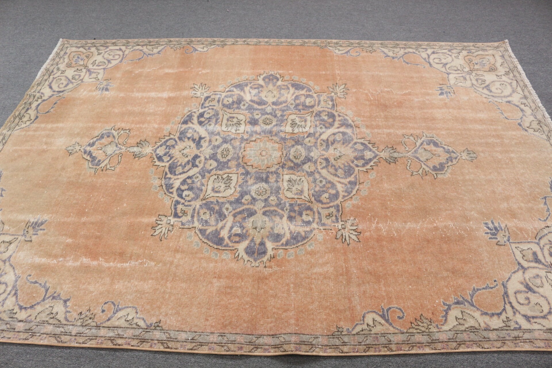 5.7x8.1 ft Büyük Halı, Vintage Halı, Yemek Odası Halısı, Türk Halıları, Eski Halı, Kahverengi Mutfak Halıları, Oturma Odası Halısı, Mutfak Halısı