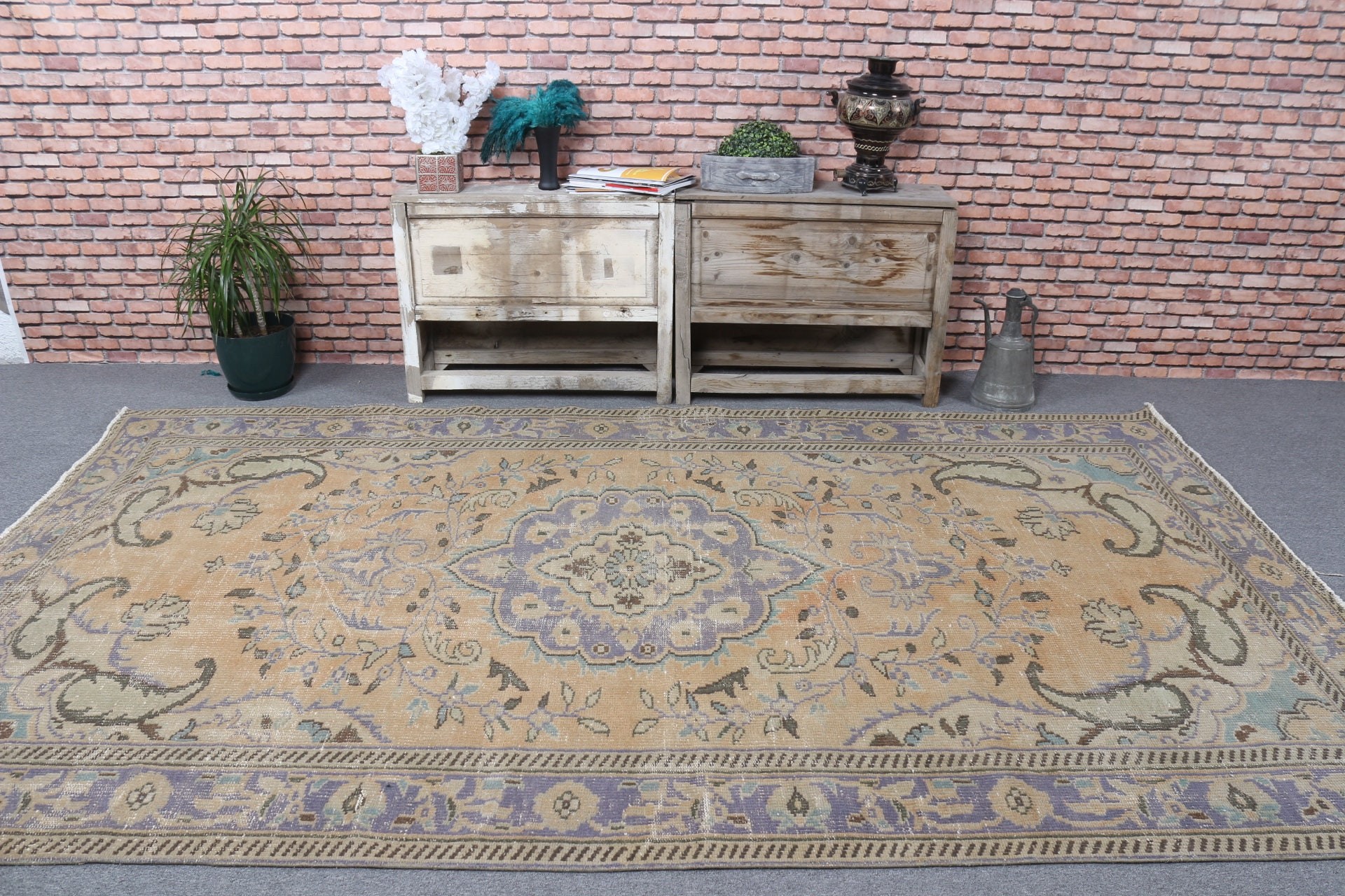 Bedroom Rug, Old Rug, Vintage Rug, Turkish Rugs, Antique Rug, 5.8x10 ft Large Rug, Rugs for Salon, Living Room Rug, Orange Cool Rugs