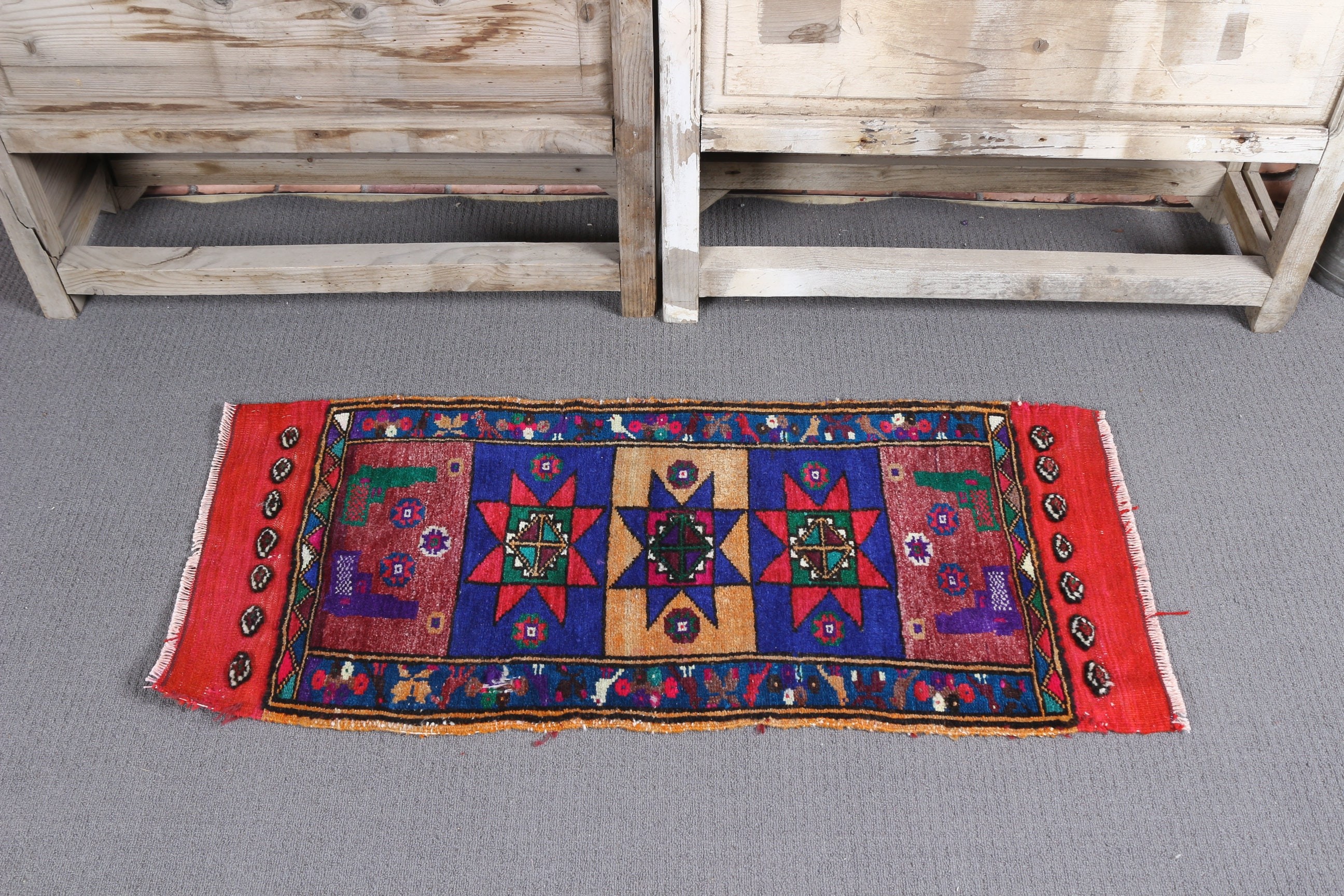 Cool Rug, Rugs for Kitchen, Kitchen Rugs, 1.5x3.3 ft Small Rug, Vintage Rug, Turkish Rugs, Red Cool Rug, Small Area Rug Rugs, Bedroom Rug