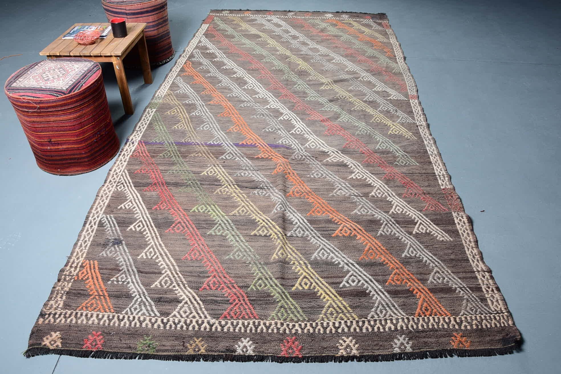 Kitchen Rugs, Turkish Rug, Floor Rug, Kilim, Living Room Rug, Dining Room Rugs, 5.4x11.2 ft Large Rug, Rugs for Bedroom, Vintage Rug