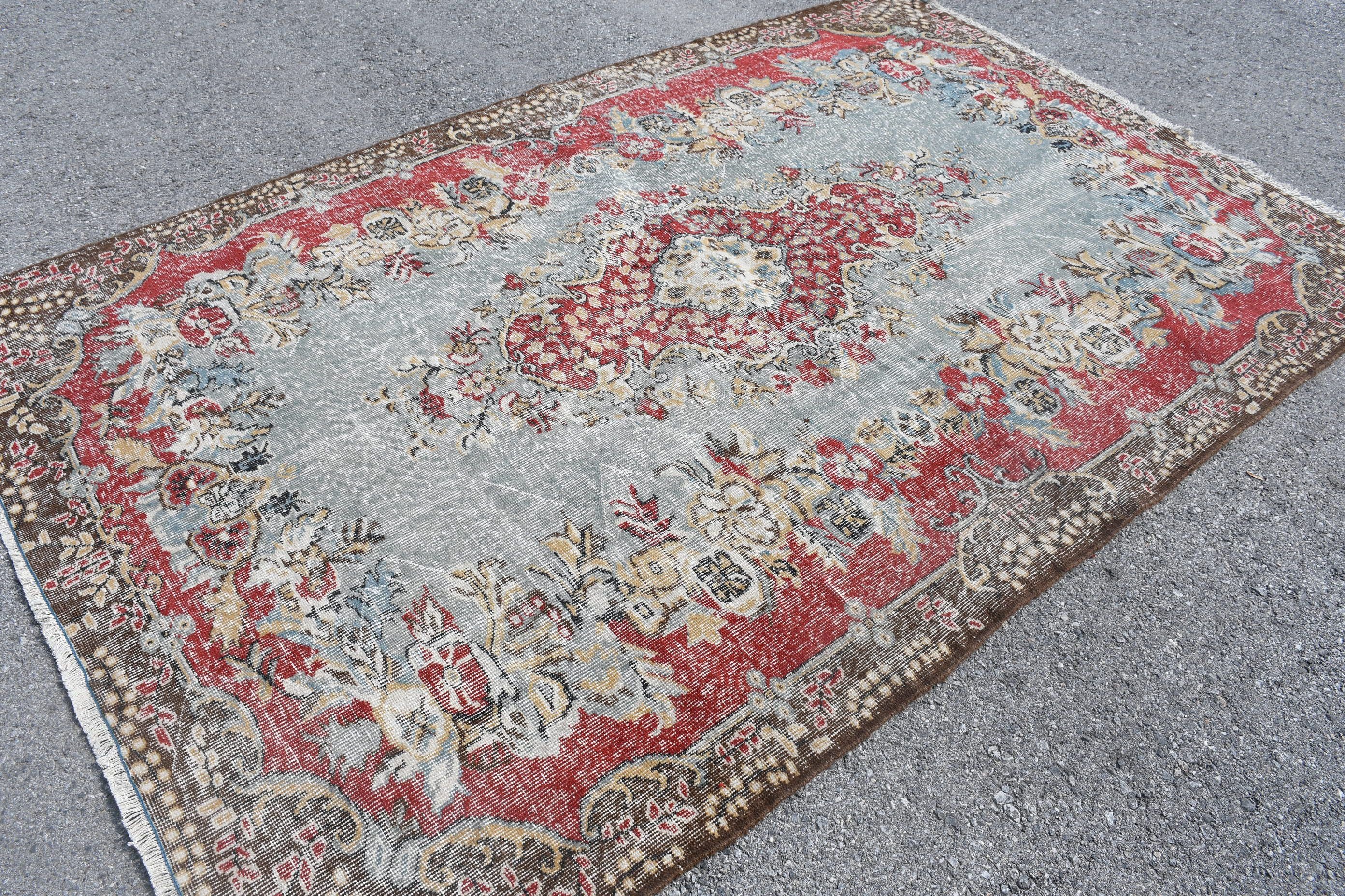 Bedroom Rug, Oushak Rugs, Living Room Rug, 5.7x8.7 ft Large Rug, Turkish Rugs, Dorm Rug, Vintage Rug, Red Home Decor Rug, Anatolian Rug