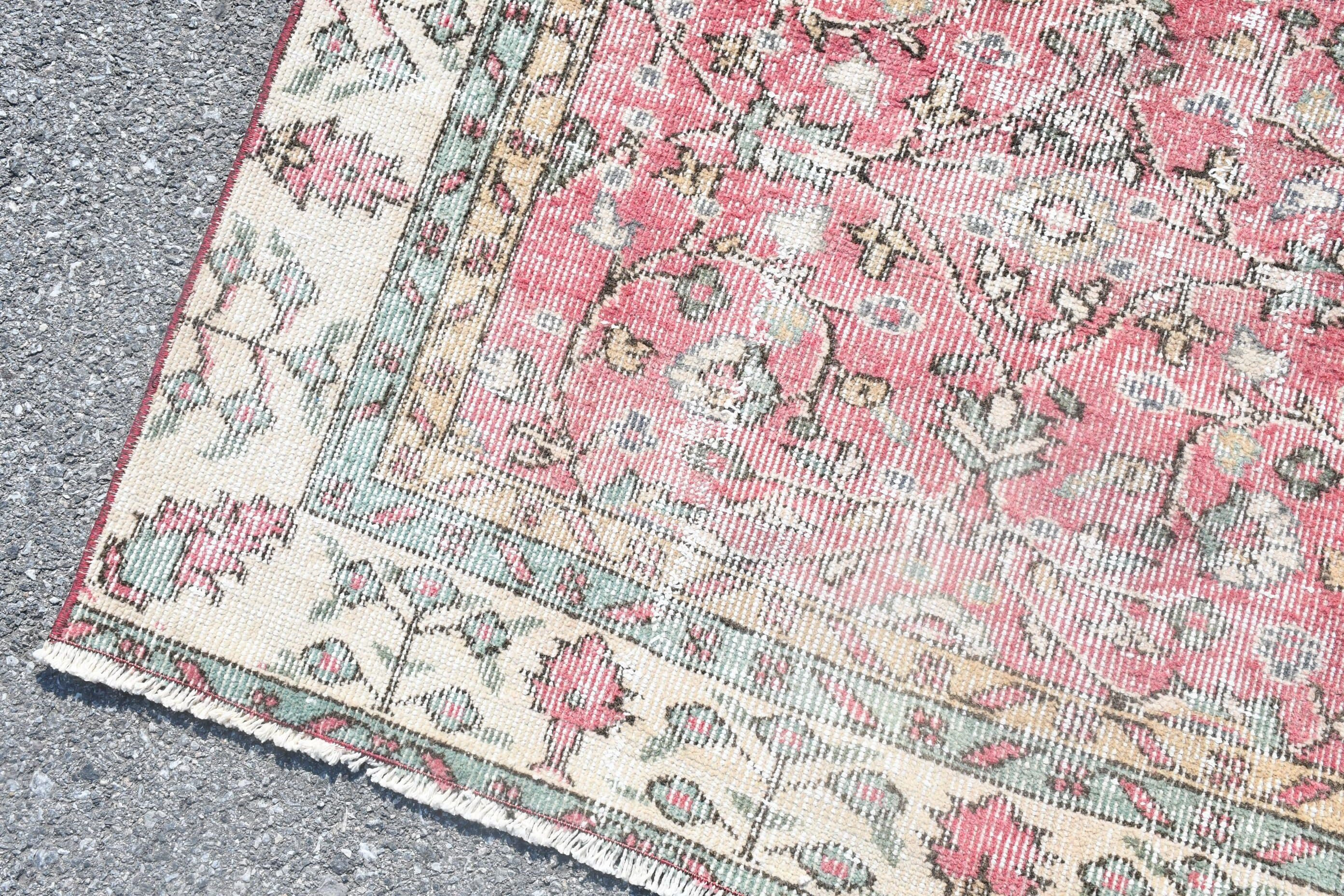 Bedroom Rug, Pink Wool Rug, Vintage Rugs, Turkish Rug, Kitchen Rug, 5.8x9.1 ft Large Rug, Salon Rug, Oushak Rugs, Pale Rug, Rugs for Salon