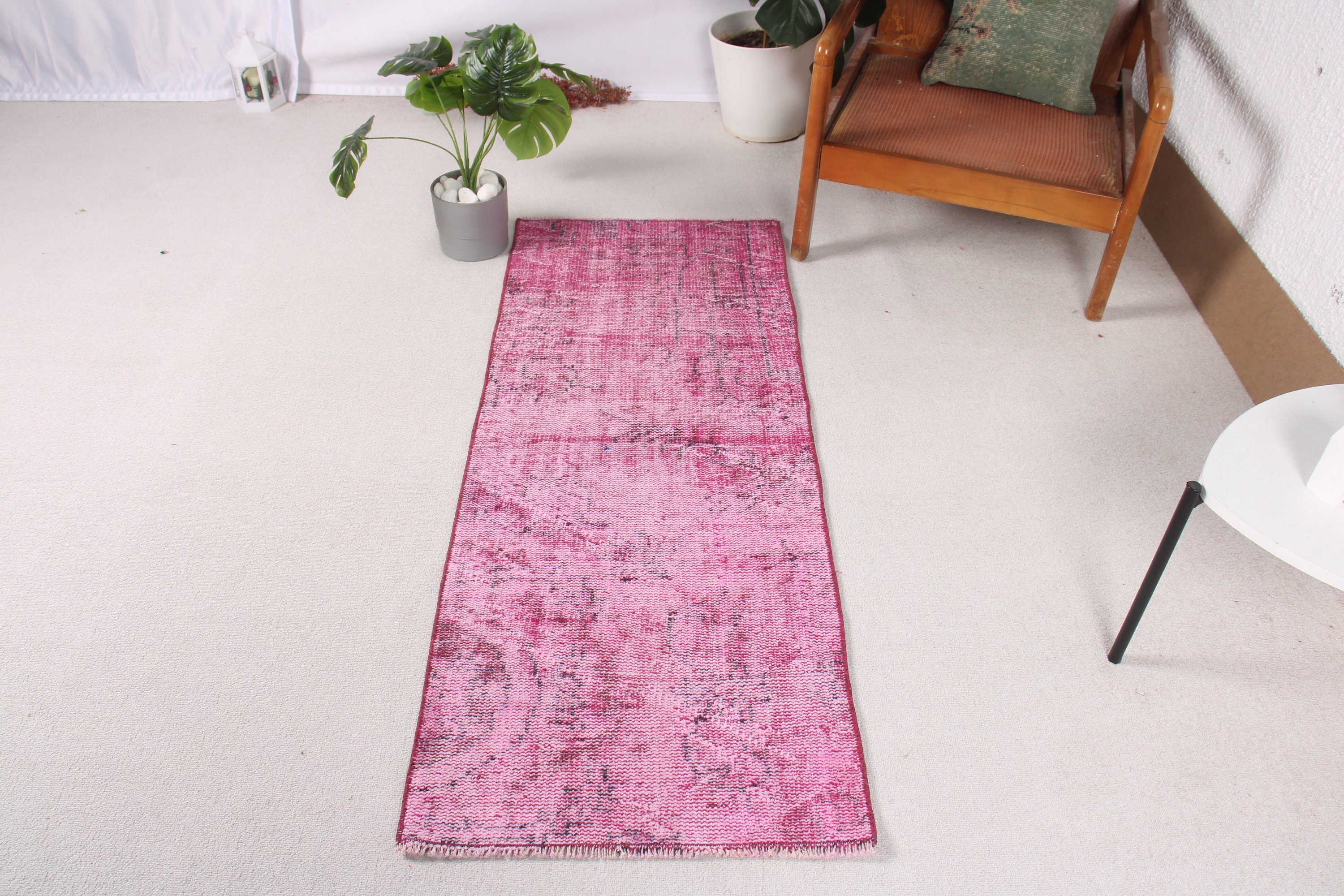 Pink Antique Rugs, Bathroom Rugs, Turkey Rugs, Flatweave Rug, Small Boho Rug, Turkish Rugs, Vintage Rug, Luxury Rugs, 2x5 ft Small Rugs