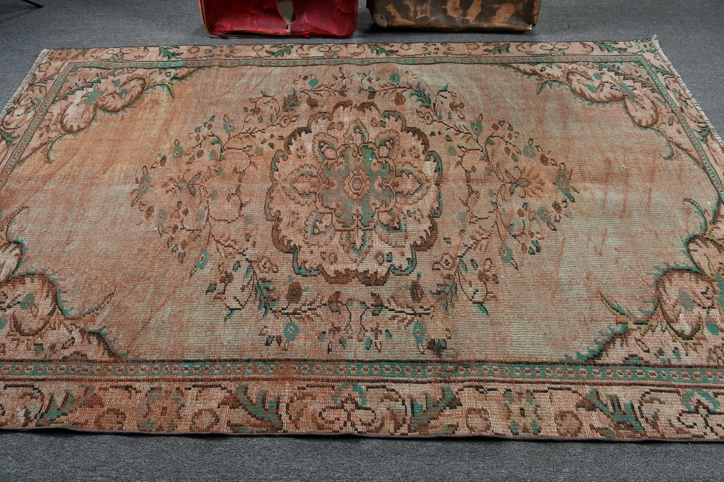 Dekoratif Halılar, Soğuk Halı, Antika Halı, Yemek Odası Halısı, 5,4x8,5 ft Büyük Halılar, Oturma Odası Halısı, Kahverengi Zemin Halısı, Türk Halıları, Vintage Halı