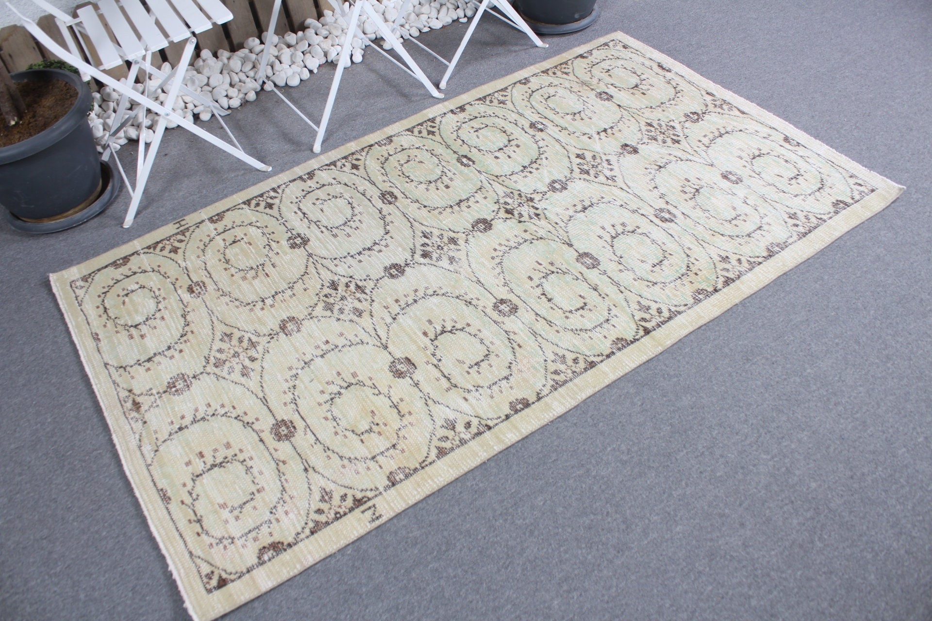 Nursery Rug, Moroccan Rug, Beige Kitchen Rug, 3.6x6.4 ft Accent Rug, Kitchen Rug, Vintage Rugs, Bedroom Rug, Rugs for Kitchen, Turkish Rug