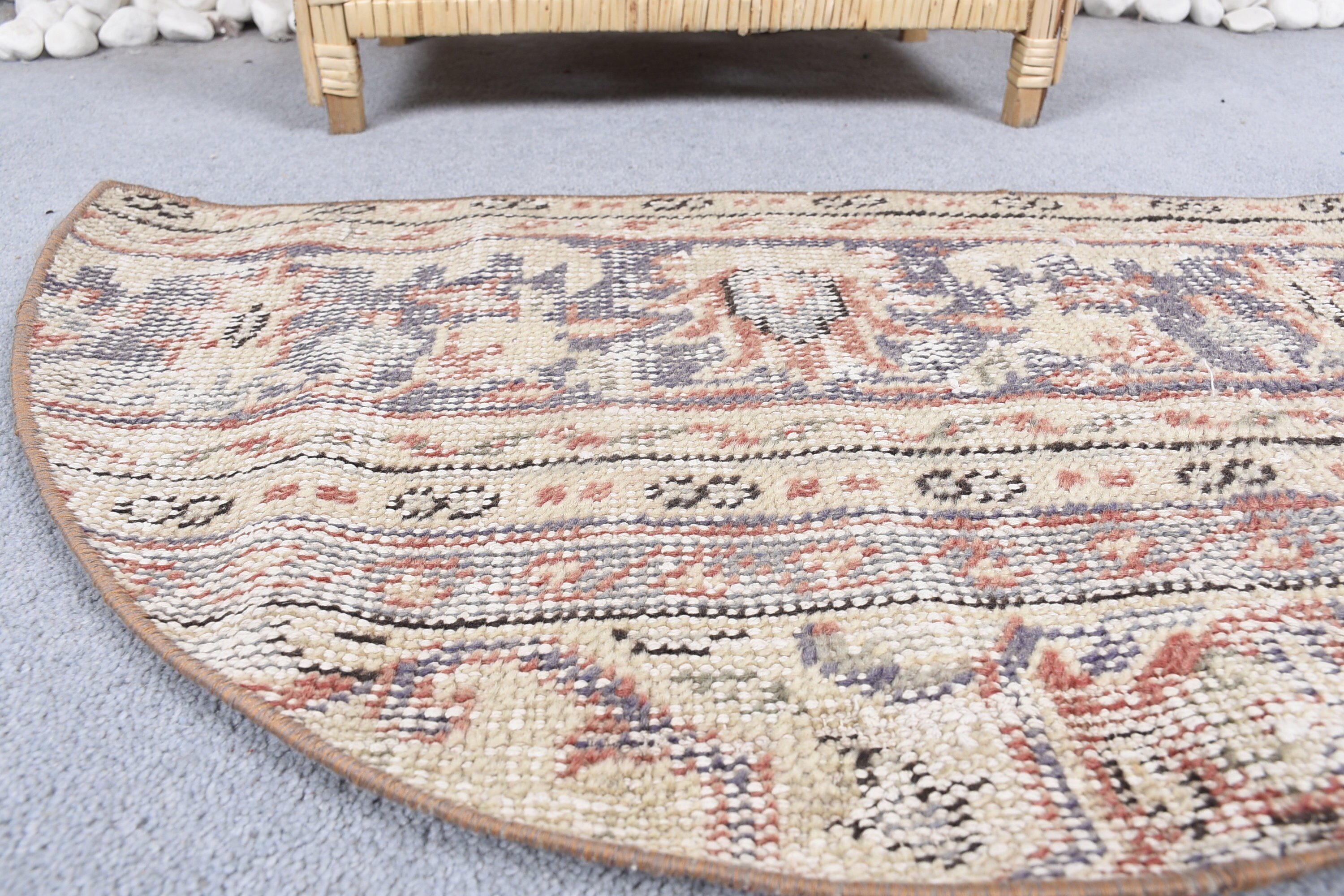 Kitchen Rug, Vintage Rugs, Entry Rug, Rugs for Door Mat, Turkish Rug, Bathroom Rugs, Beige  1.5x2.5 ft Small Rug, Wool Rug