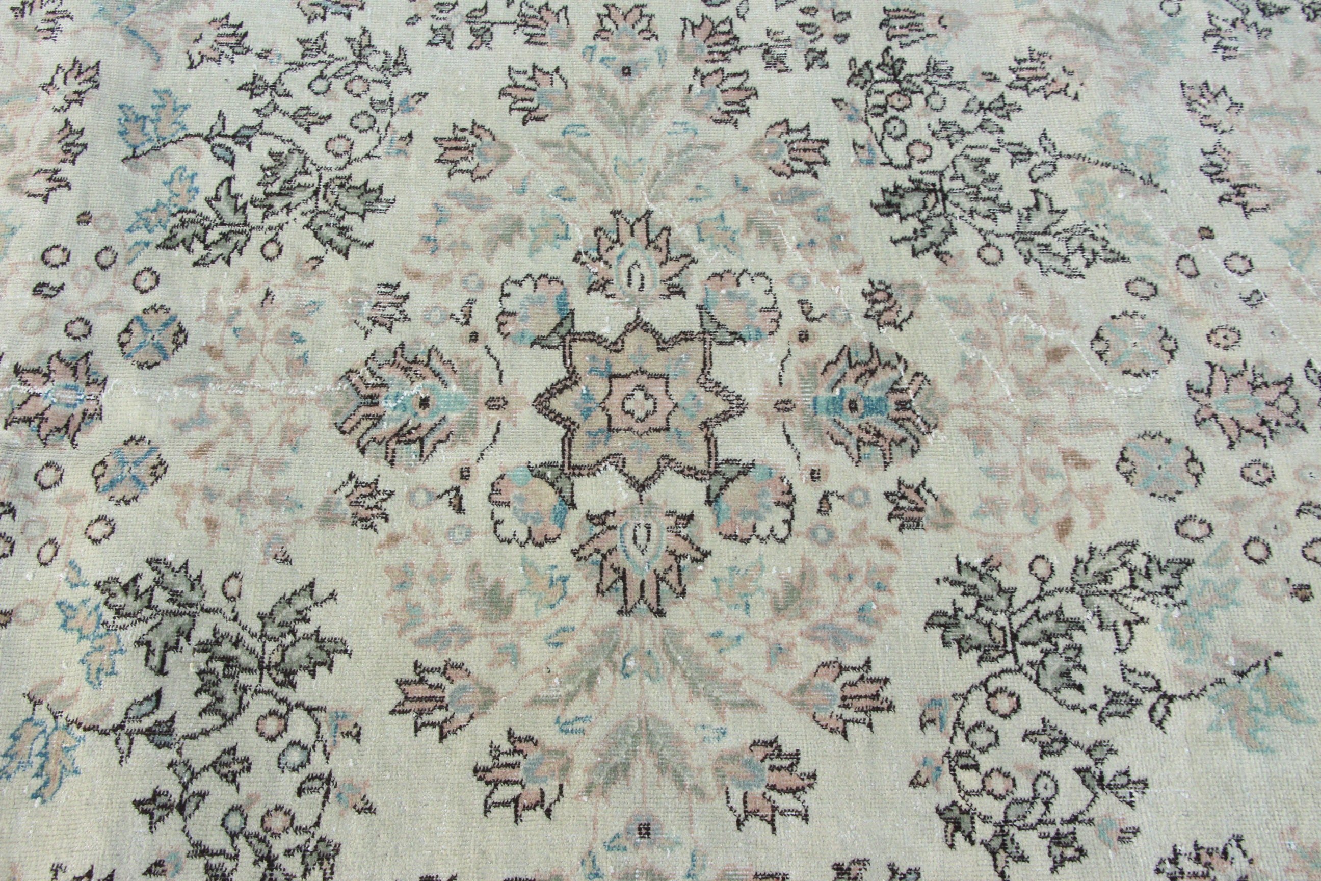 Vintage Halı, Yemek Odası Halısı, Bej Yer Halısı, Büyük Oushak Halıları, Yer Halısı, 5.6x8.9 ft Büyük Halılar, Türk Halıları, Salon Halıları, Yün Halı