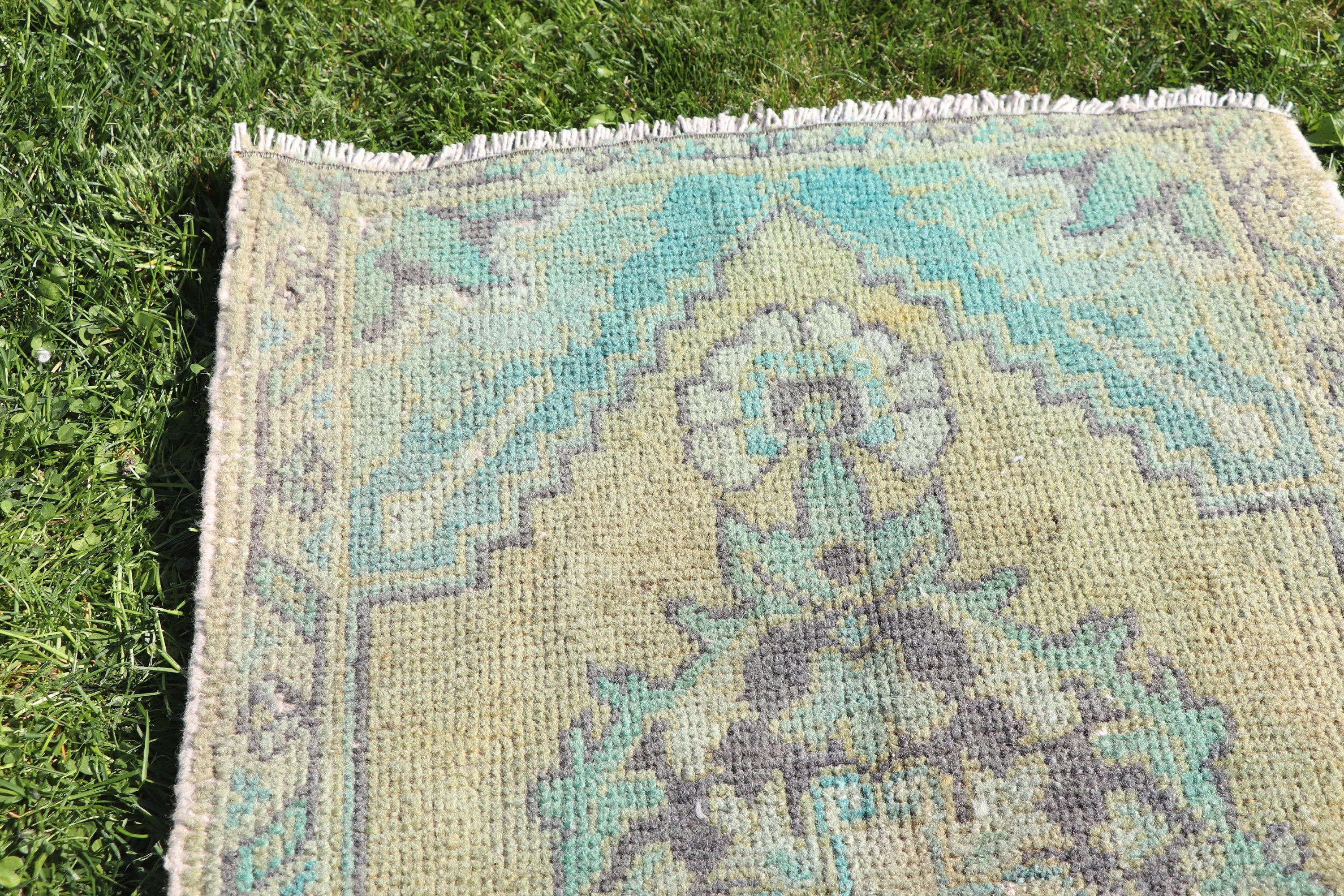 Yeşil Oushak Halı, Türk Halısı, Ev Dekorasyonu Halıları, Küçük Vintage Halı, 1.6x2.8 ft Küçük Halı, Küçük Boho Halıları, Vintage Halı