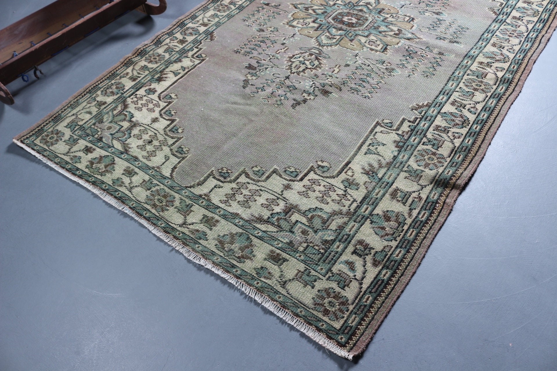 Oryantal Halılar, Salon Halısı, Türk Halısı, 5.8x9.2 ft Büyük Halı, Yatak Odası Halısı, Yeşil Antika Halı, Vintage Halı, Salon Halıları, Sanat Halısı, Havalı Halı