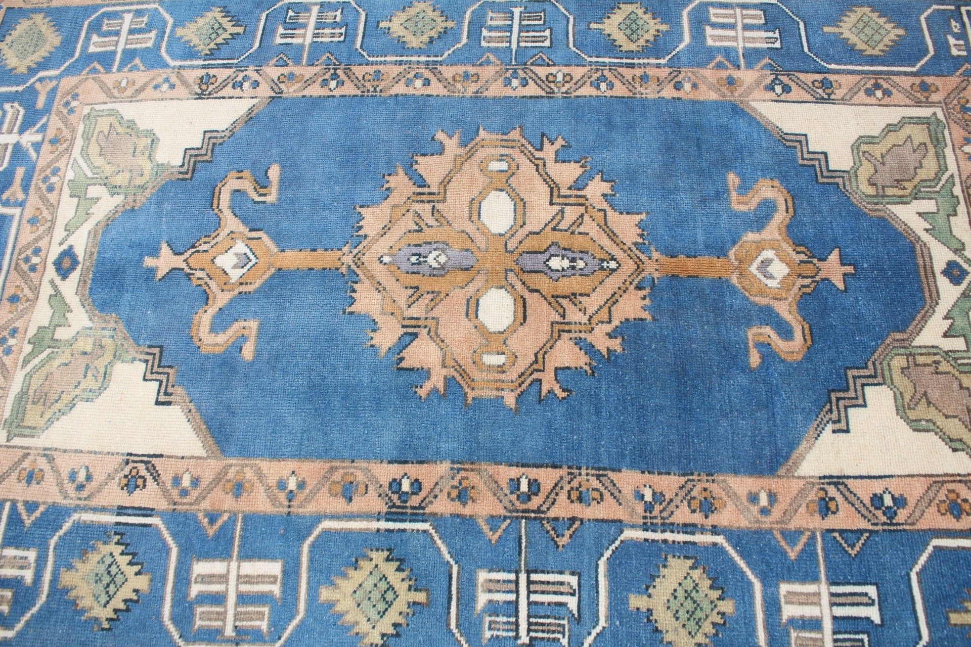 Bedroom Rugs, Cool Rugs, Designer Rugs, Turkish Rug, Vintage Rugs, 4.4x6.6 ft Area Rug, Blue Wool Rug, Rugs for Floor