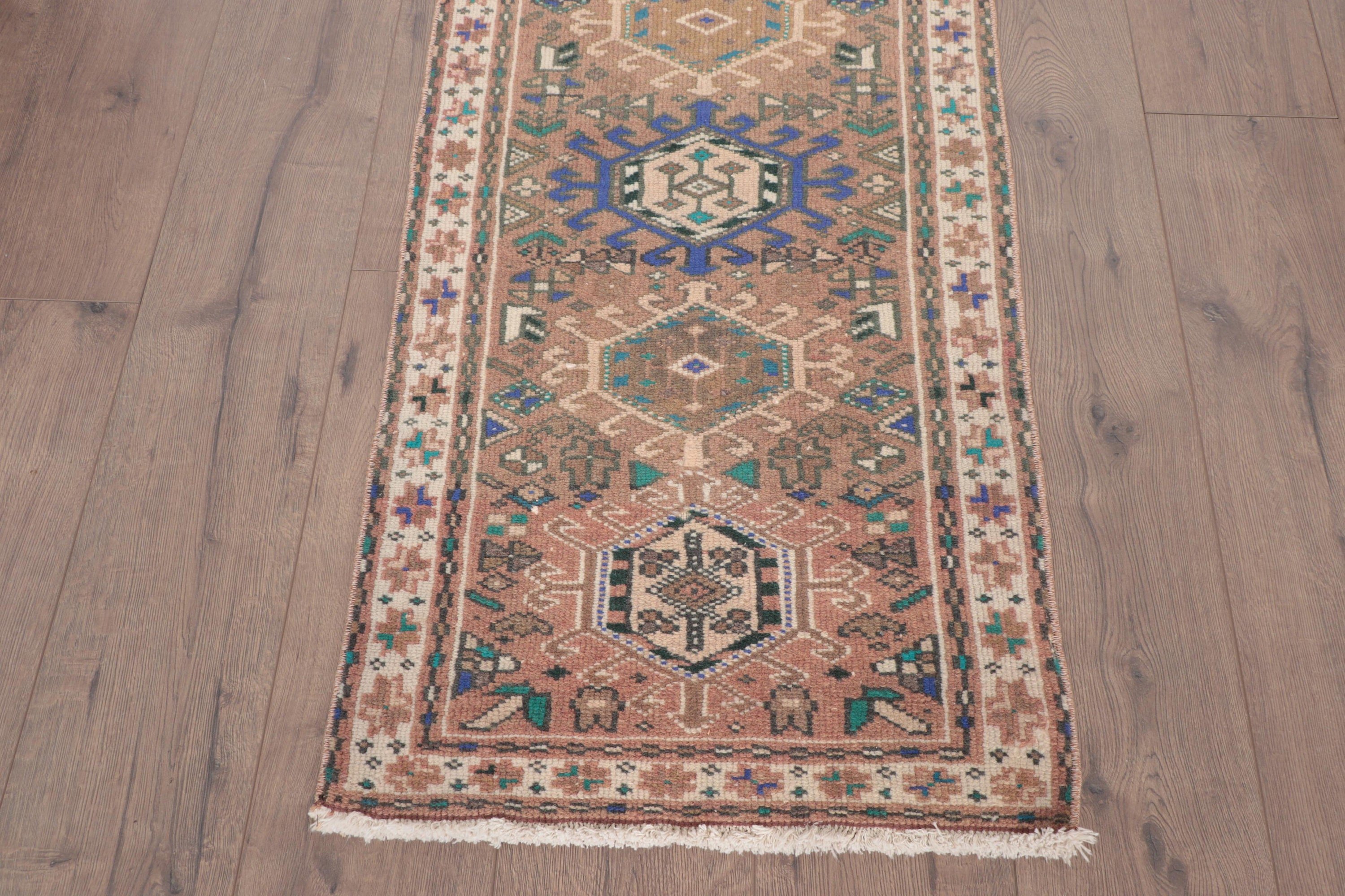 Small Vintage Rug, Turkish Rugs, 1.9x3.8 ft Small Rugs, Luxury Rug, Wool Rugs, Small Area Rugs, Boho Rug, Vintage Rugs, Brown Oriental Rugs