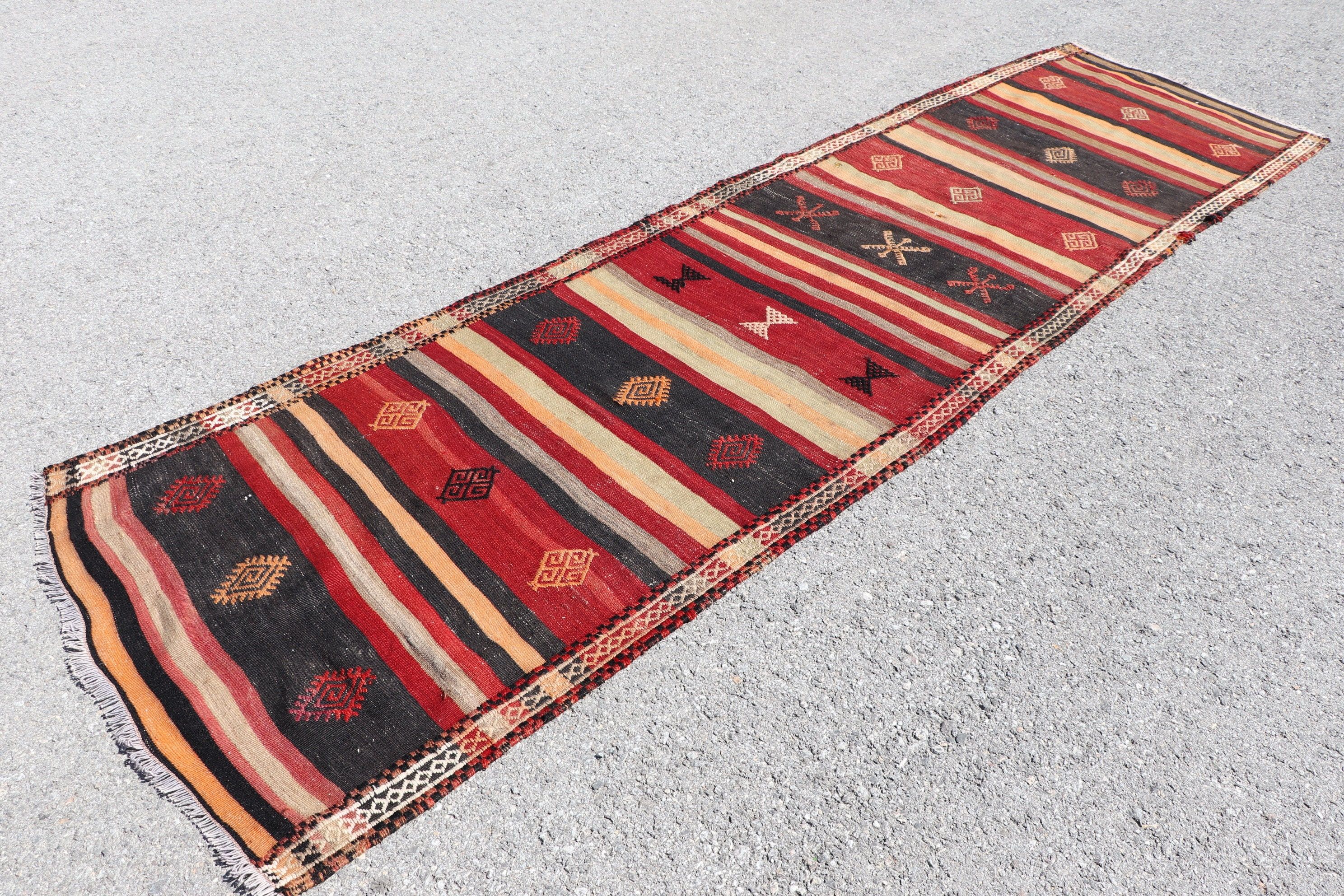 Hallway Rug, 3.1x11.6 ft Runner Rugs, Rugs for Kitchen, Antique Rug, Black Kitchen Rugs, Turkish Rug, Vintage Rug, Custom Rug